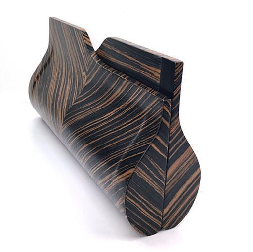 BowensBergeron Bag: Sophisticate Zebra Wood Clutch - Image 3