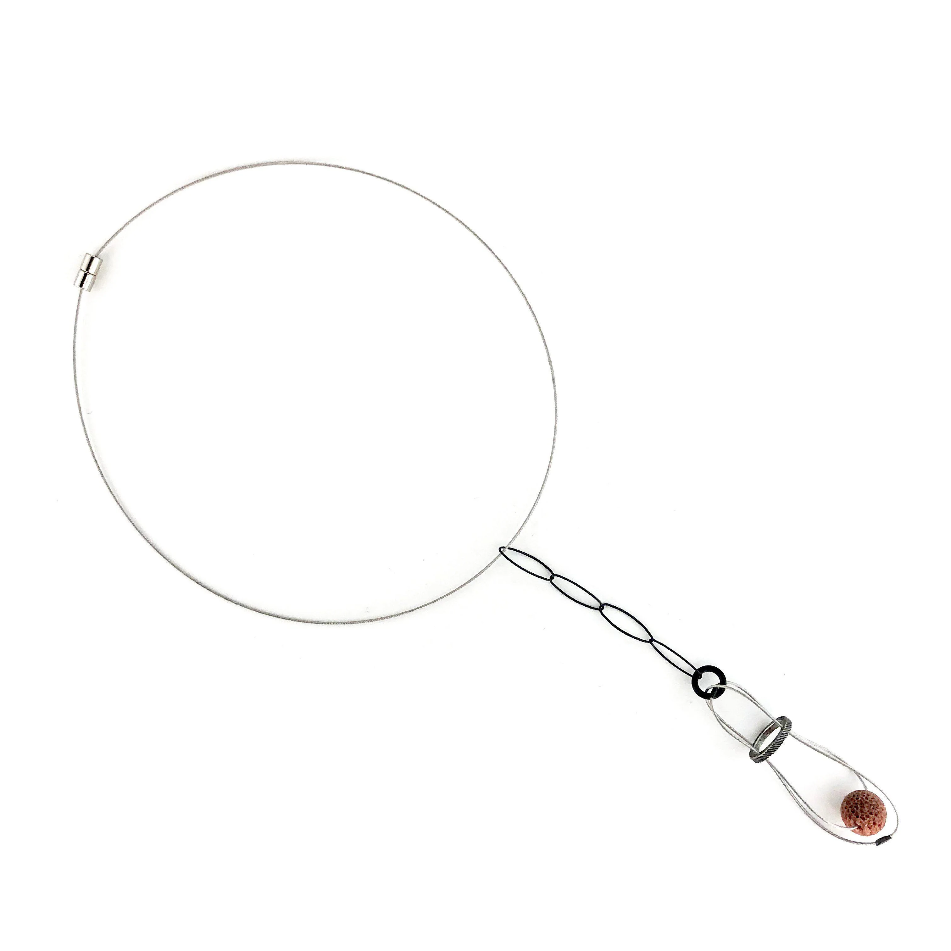 Boo Poulin Necklace: Lava Stone in Orbit