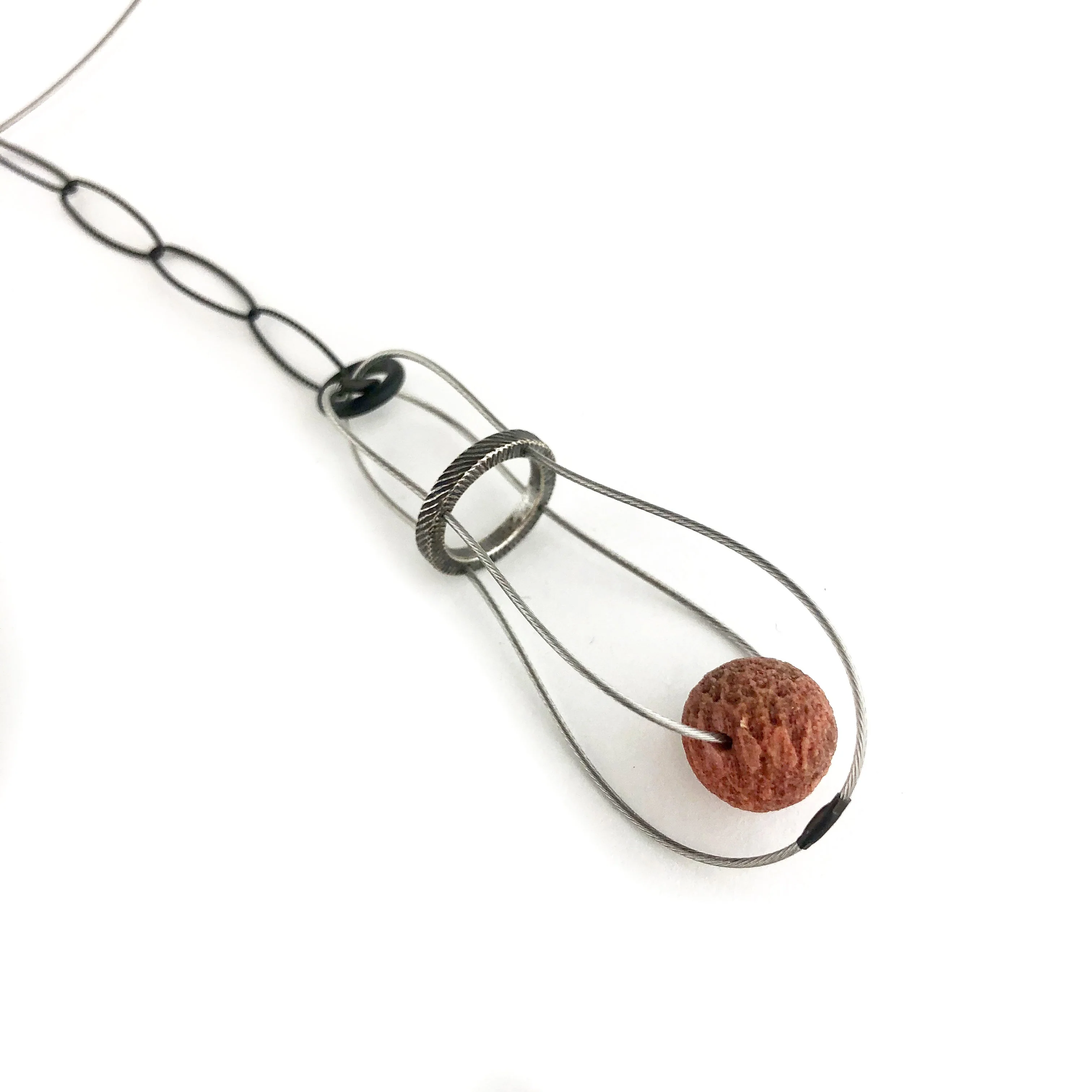 Boo Poulin Necklace: Lava Stone in Orbit - Image 2