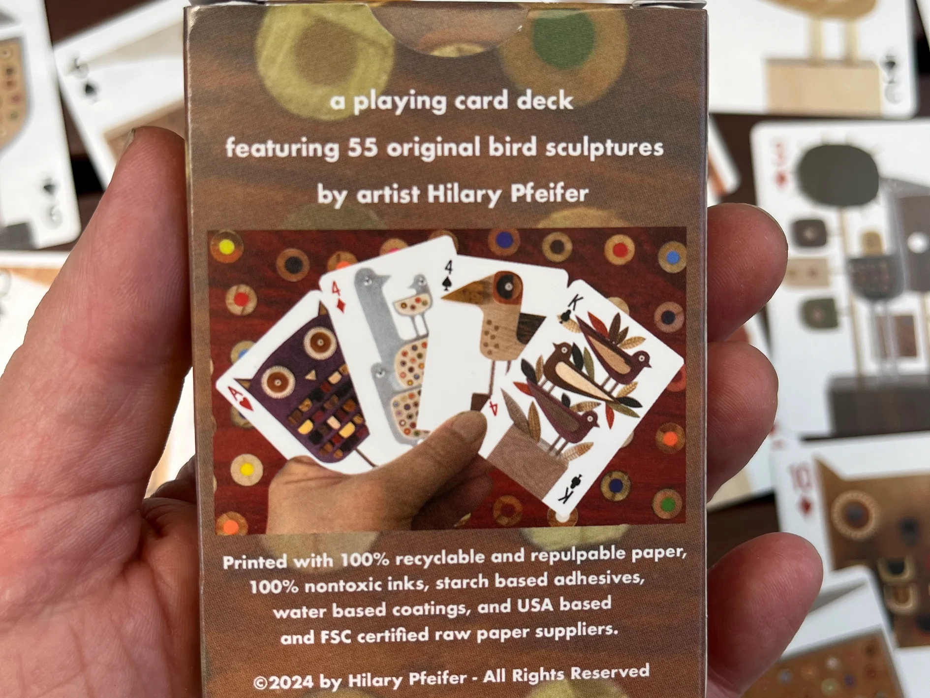 Bunny With A Toolbelt Playing Cards: Reclaimed Wood Bird Sculptures - Image 2