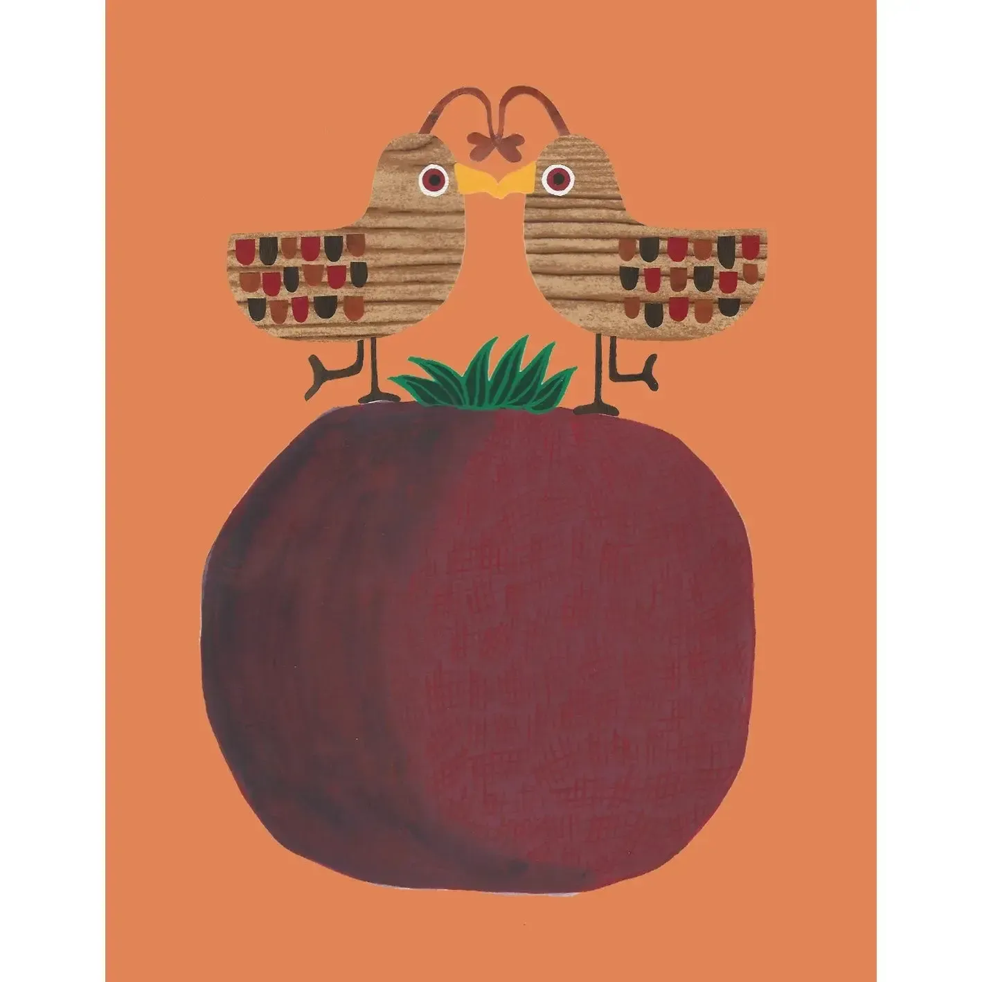 Bunny With A Toolbelt Card: Lovebirds on a Pomegranate