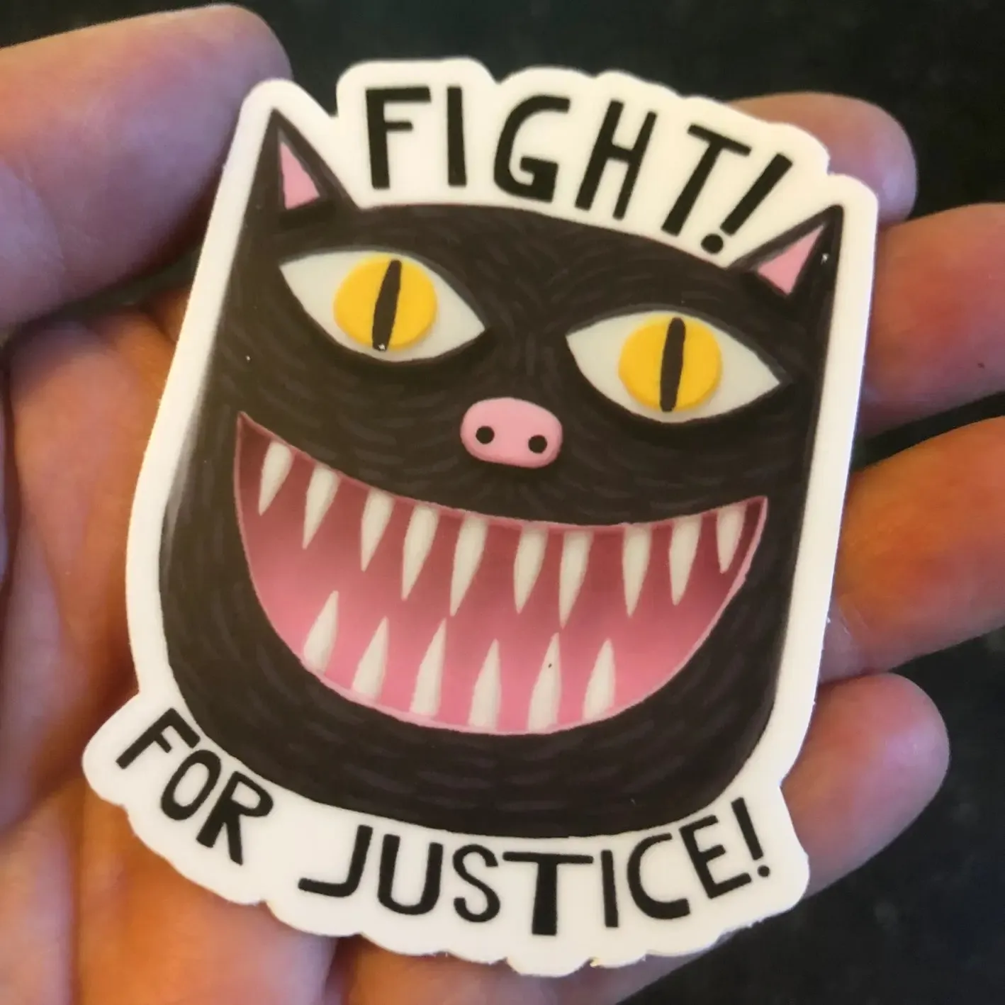 Bunny With A Toolbelt Sticker: Fight For Justice Cat