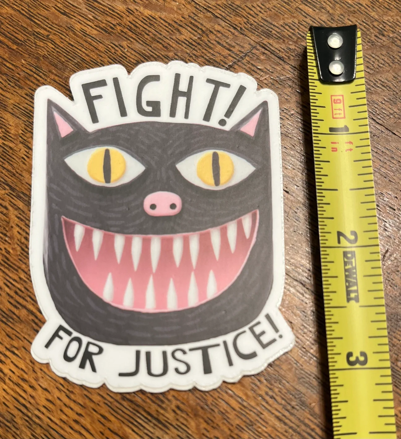 Bunny With A Toolbelt Sticker: Fight For Justice Cat - Image 2
