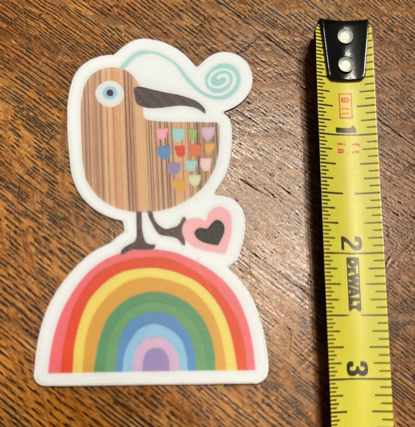 Bunny With A Toolbelt Sticker: Woody Bird on Rainbow - Image 3