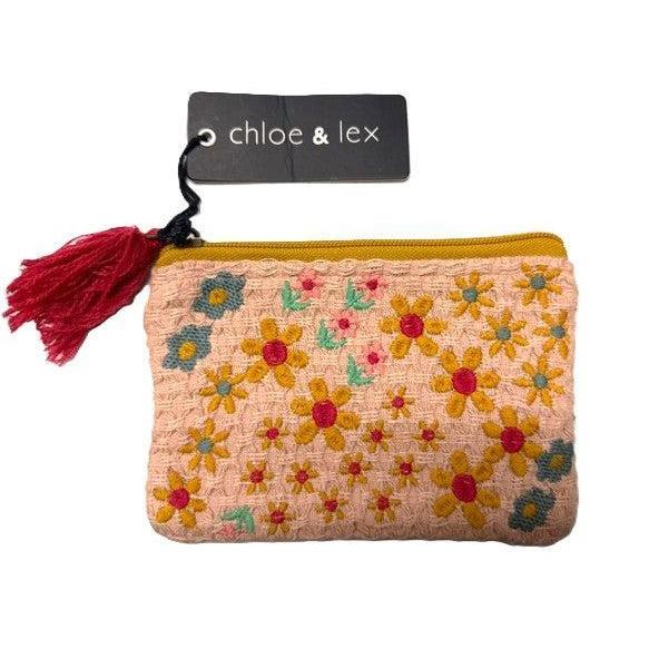 Chloe & Lex Pouch: Pink Tiny Flowers