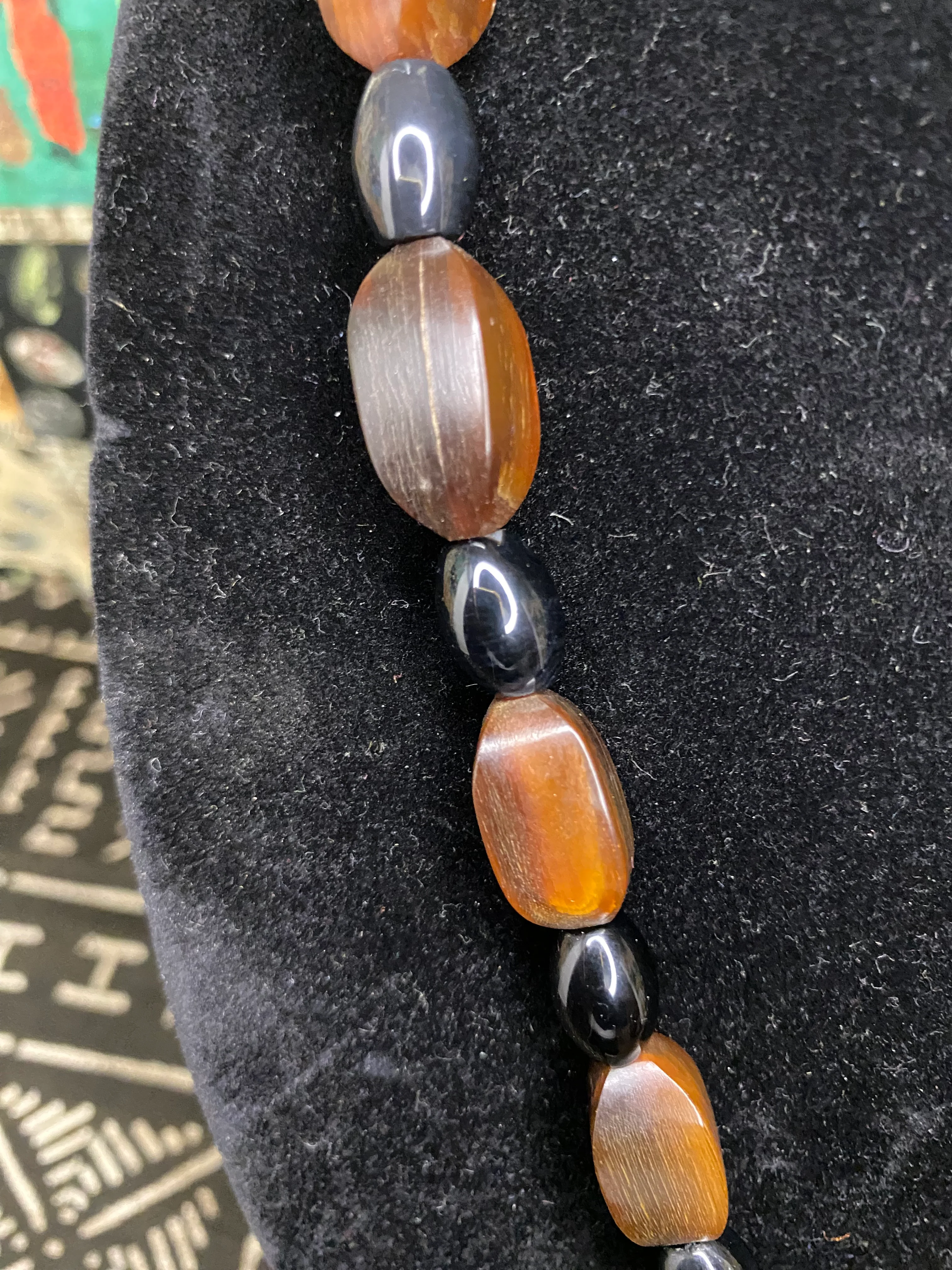 Coils Crystals & Culture Necklace: Carnelian & Water Buffalo - Image 3