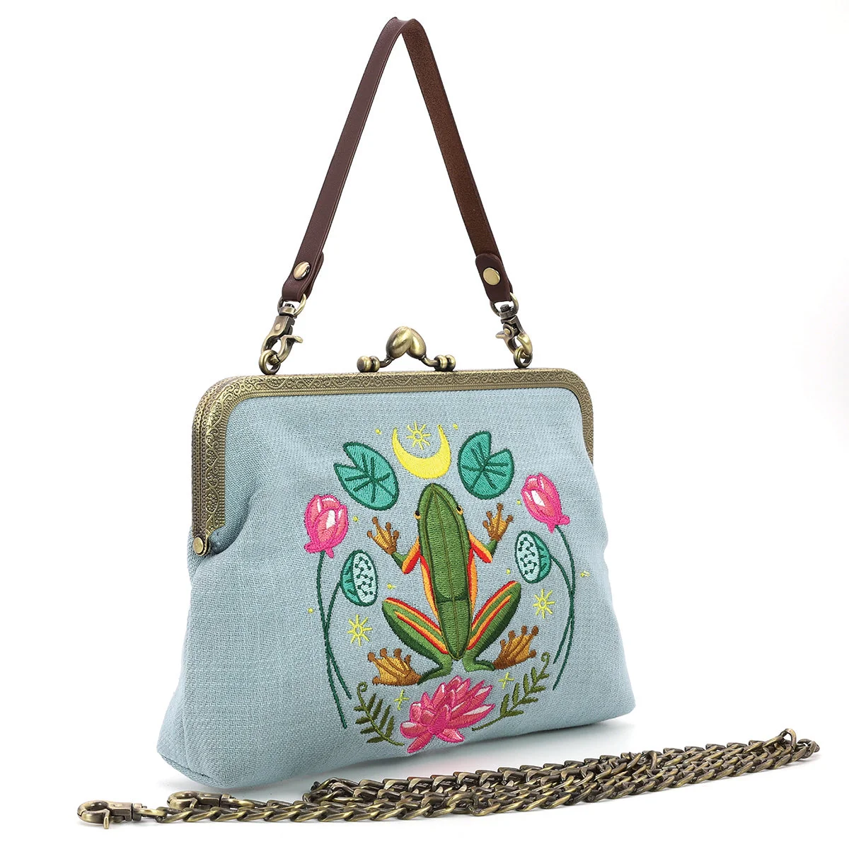 Comeco Bag: Kisslock Frog in the Lily Pond - Image 2