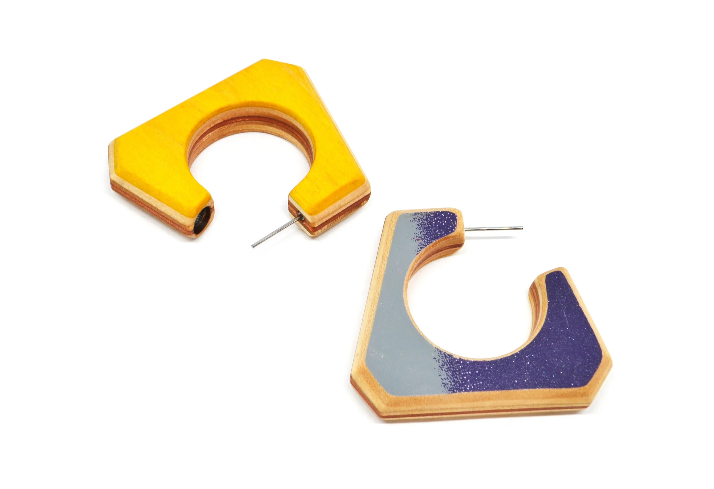 Tara Locklear Earrings: 3Qtr Trapezoid Hoops - Image 2