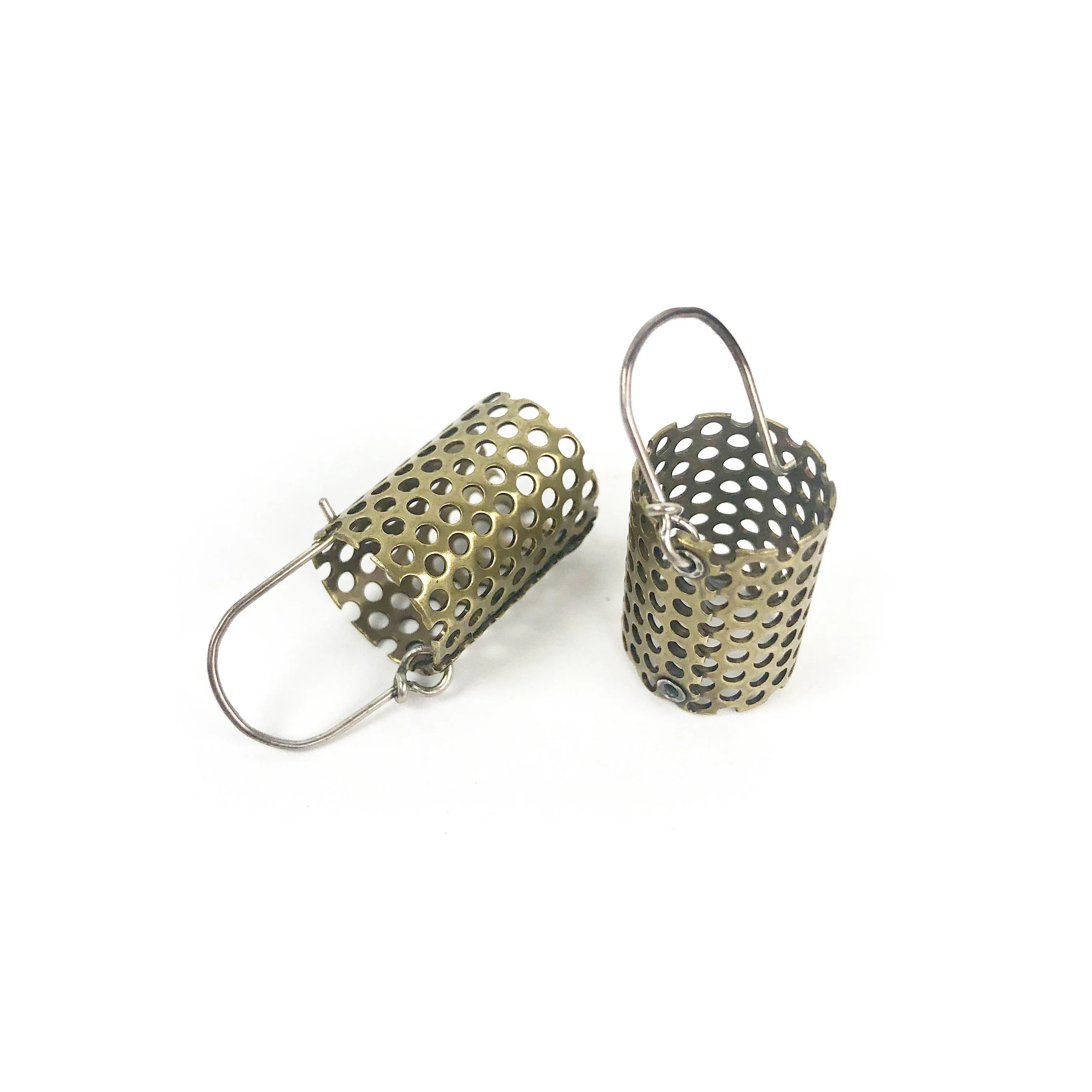 Connie Verrusio Earrings: Brass Bucket