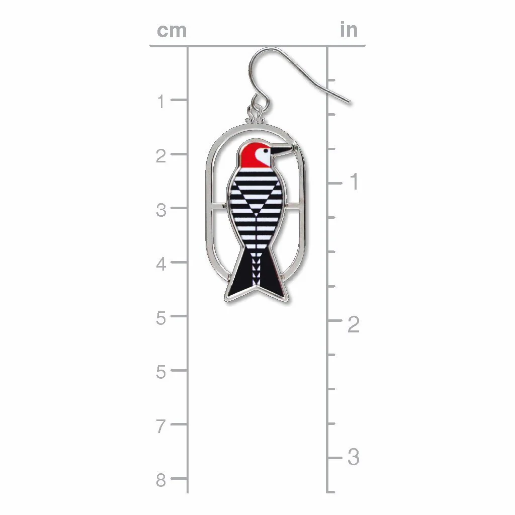 David Howell & Company Earrings: Charley Harper Woodpecker - Image 3
