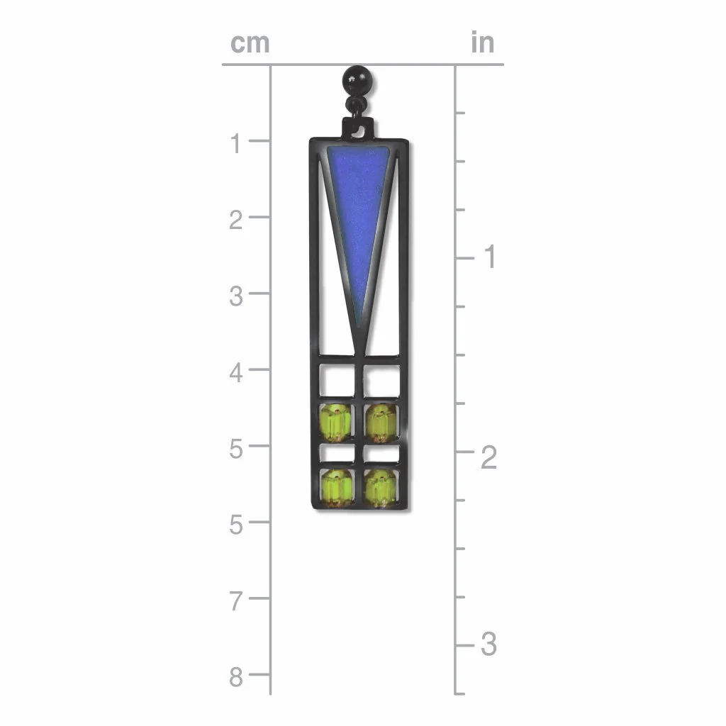 David Howell & Company Earrings: Frank Lloyd Wright Light Screen Stained Glass - Image 3
