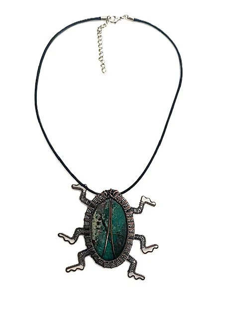 Drea Schaugaard Pendant Necklace: Blue Beetle - Image 3
