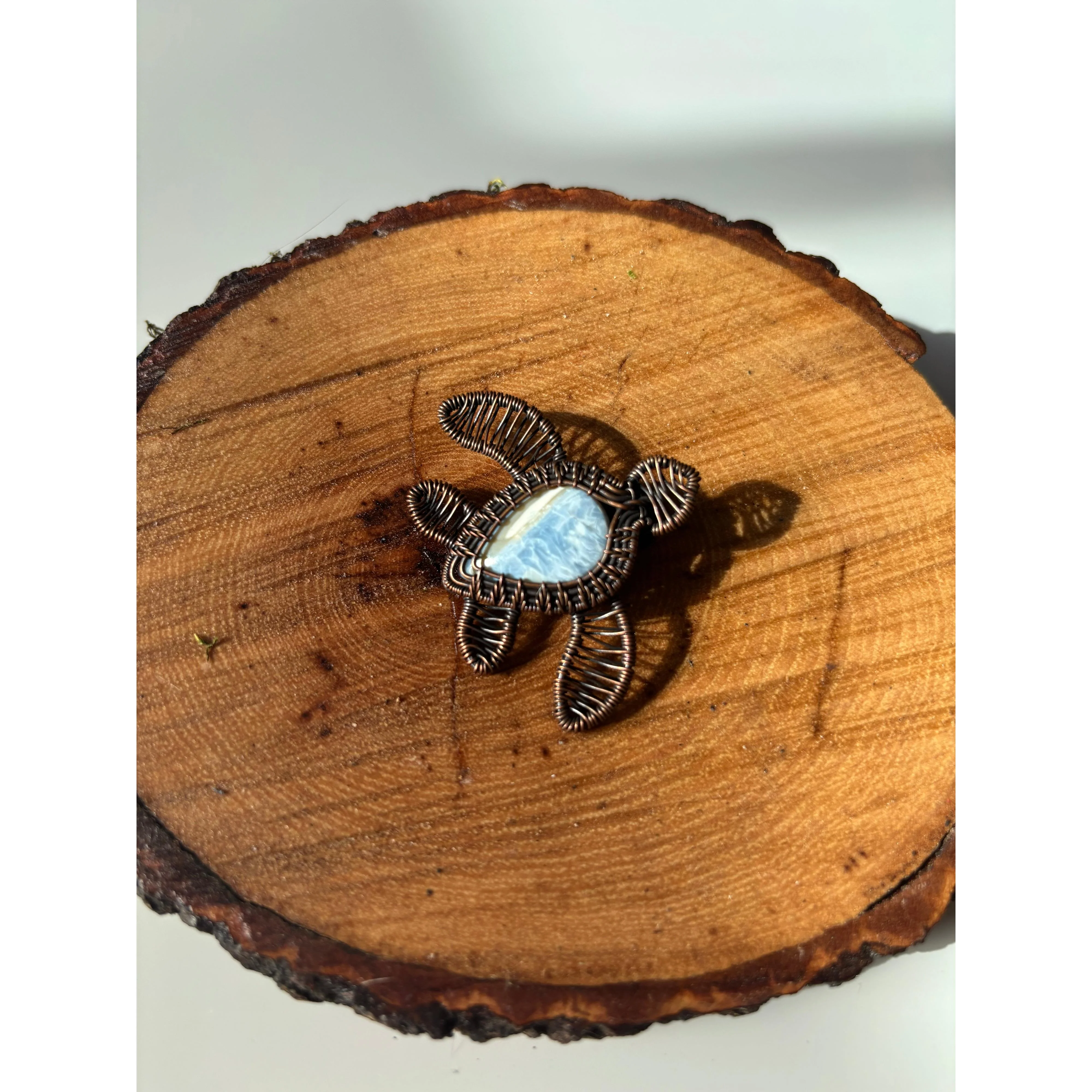 Drea Schaugaard Pendant Necklace: Blue Opal Turtle