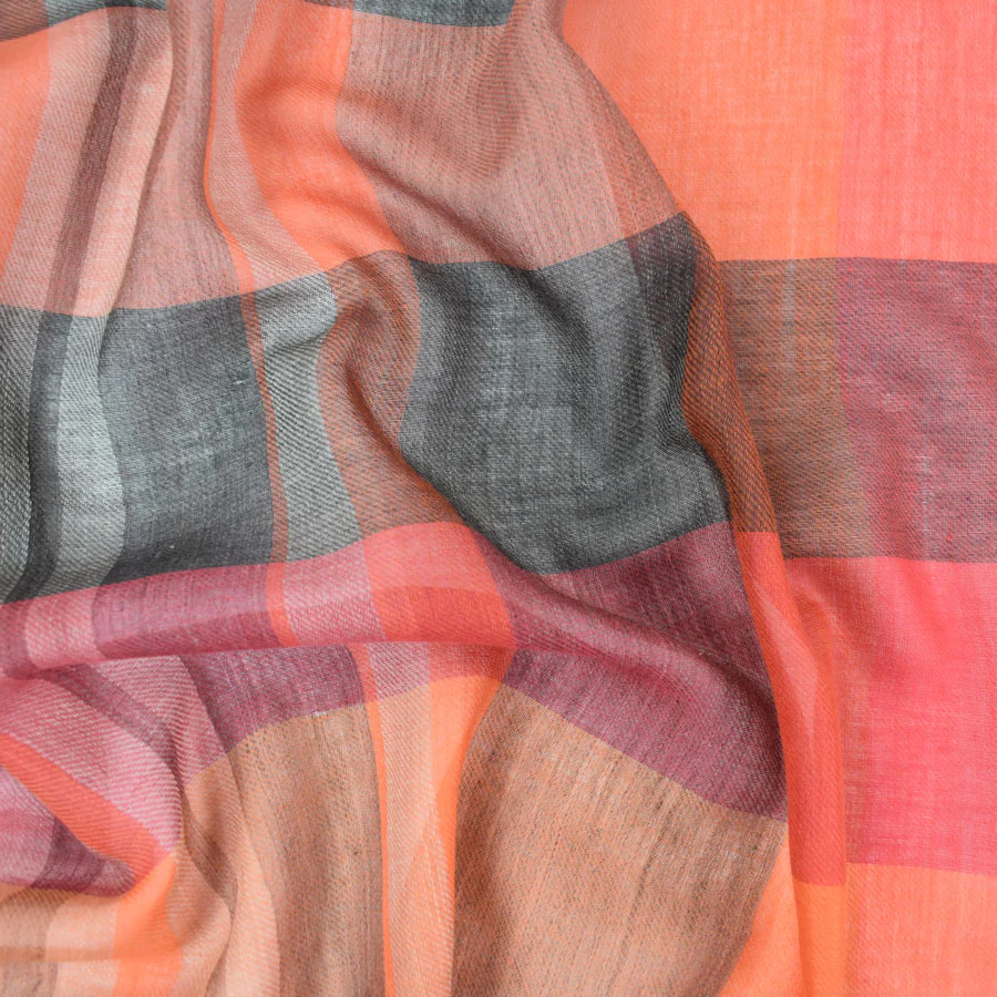 Dupatta Designs Scarf: Barlow Orange Plaid - Image 5