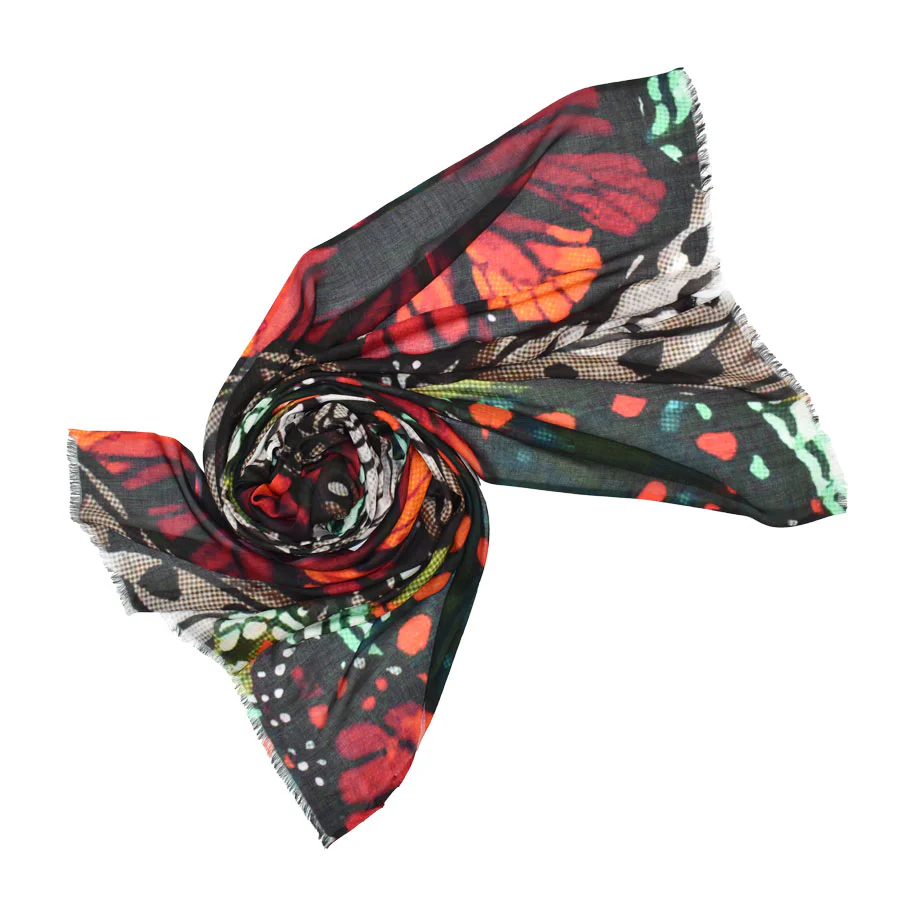 Dupatta Designs Scarf: Macheros Abstract Butterfly - Image 4