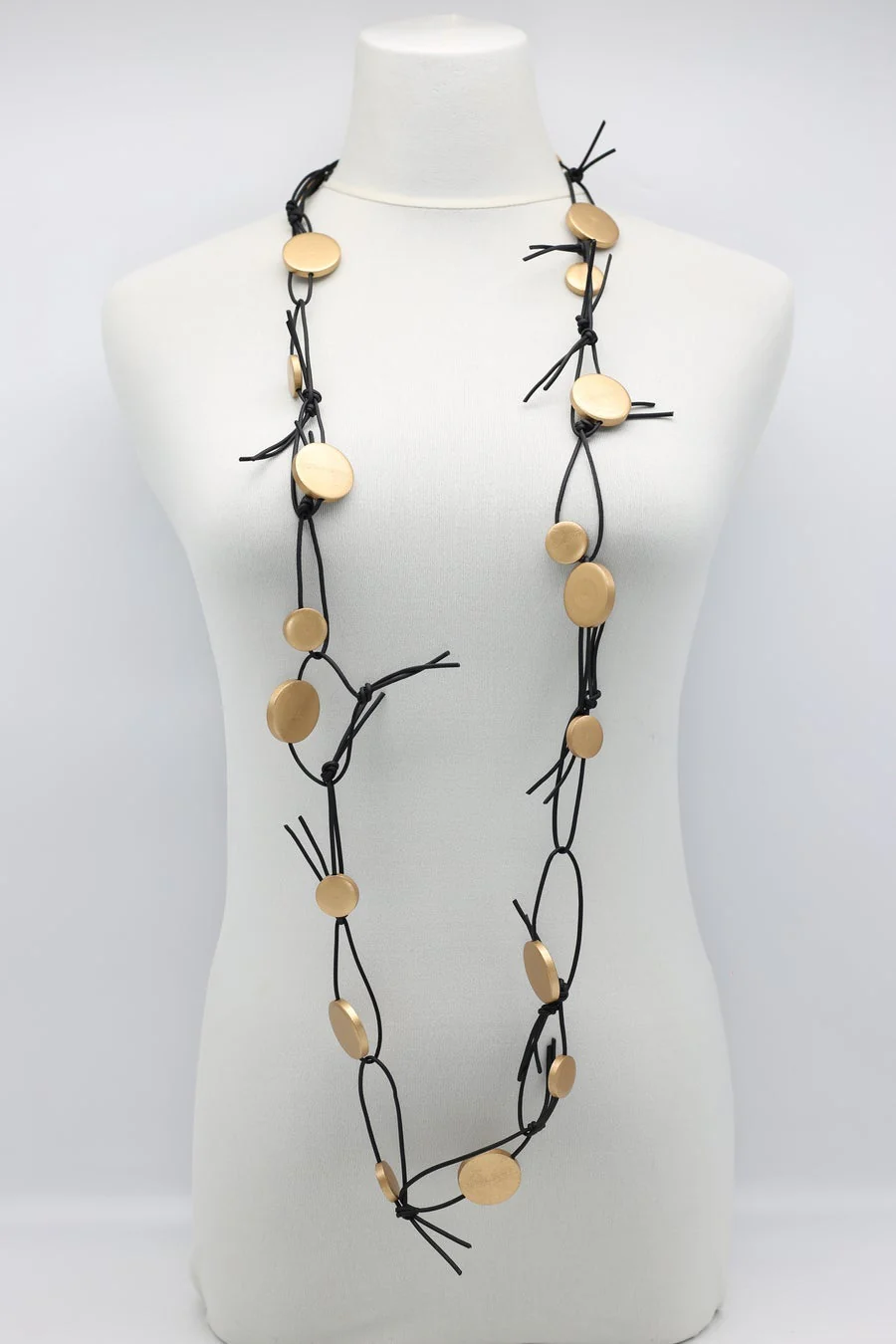 Jianhui London Necklace: Coins on Leatherette Chain - Image 3