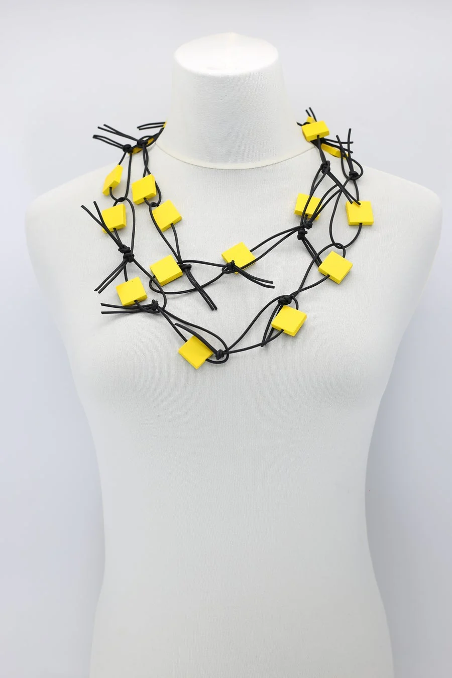 Jianhui London Necklace: Squares on Leatherette Chain - Image 10