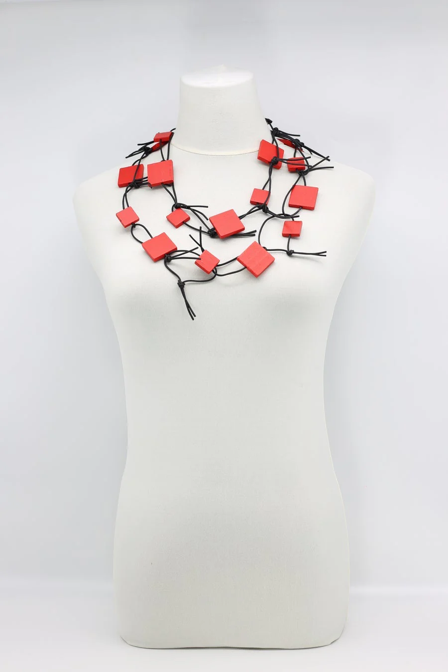 Jianhui London Necklace: Squares on Leatherette Chain - Image 12