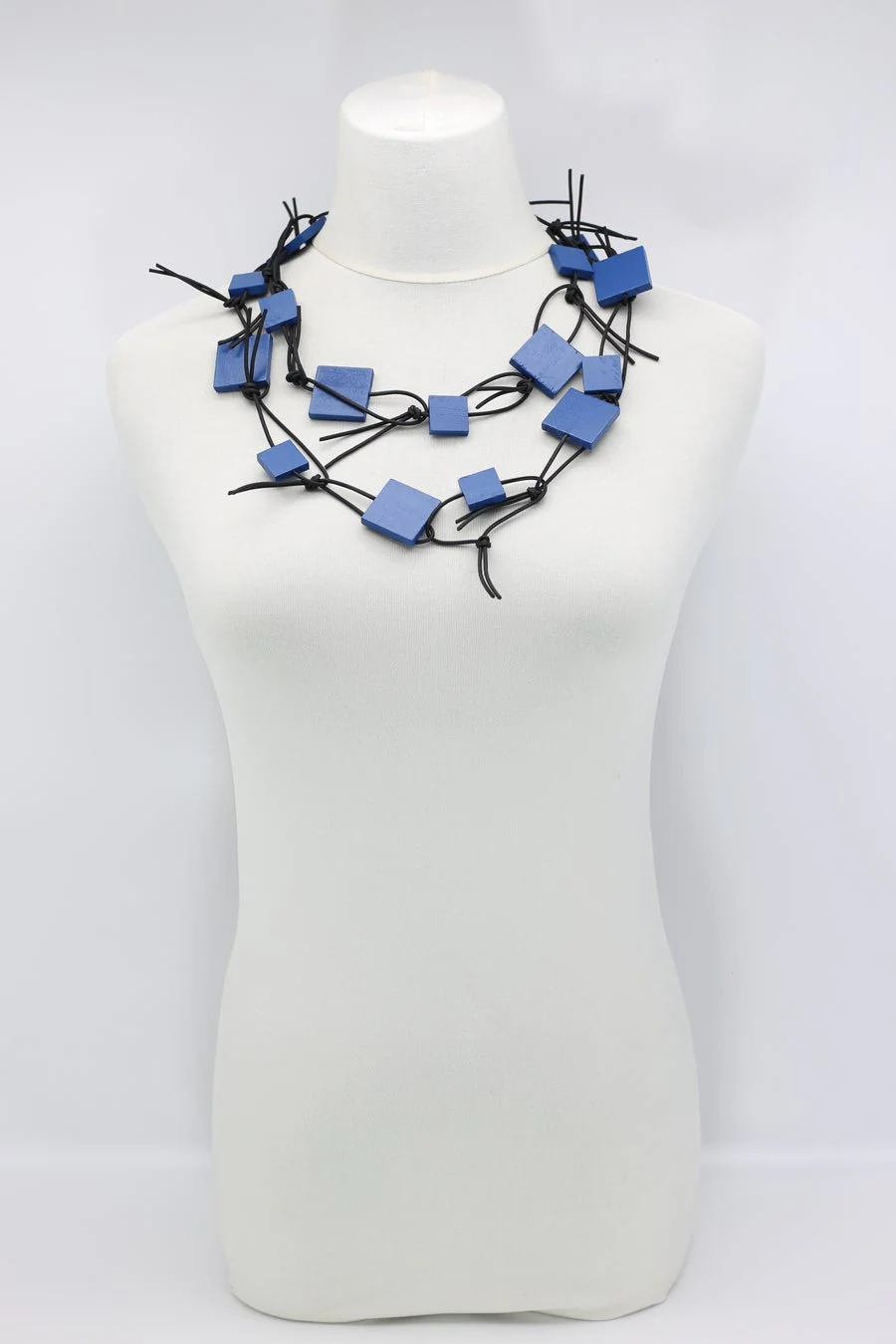 Jianhui London Necklace: Squares on Leatherette Chain - Image 14