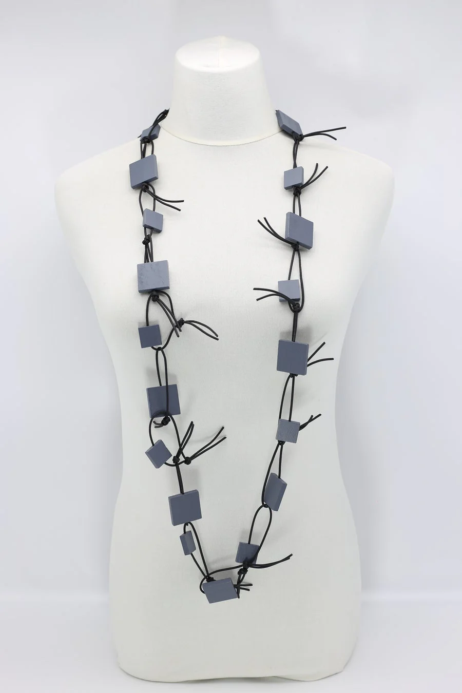 Jianhui London Necklace: Squares on Leatherette Chain - Image 15
