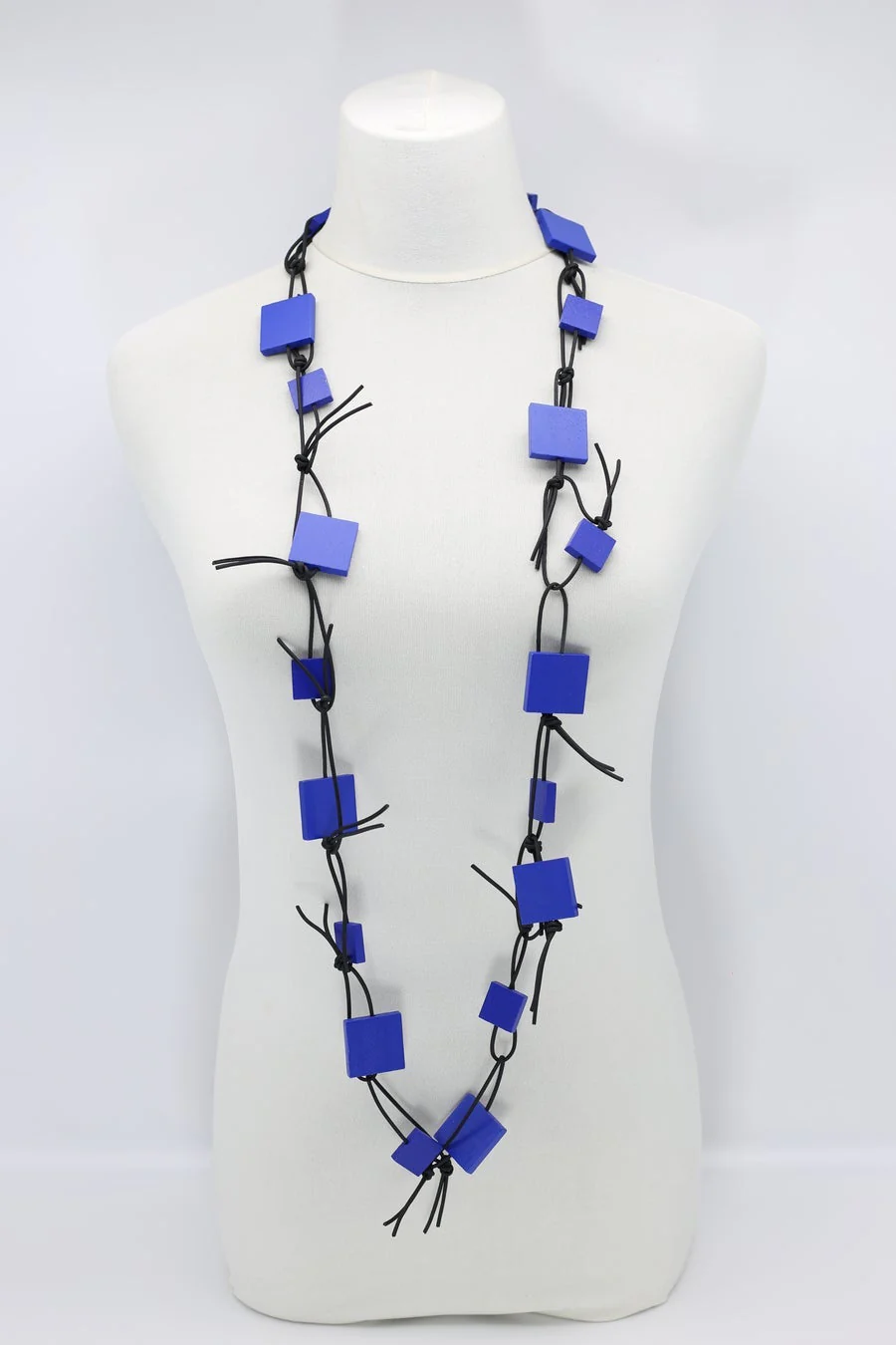 Jianhui London Necklace: Squares on Leatherette Chain - Image 17
