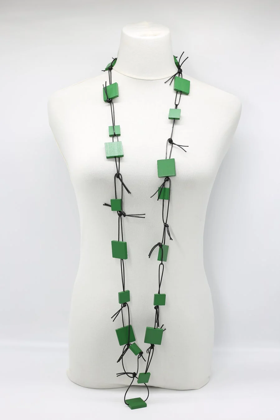 Jianhui London Necklace: Squares on Leatherette Chain - Image 19