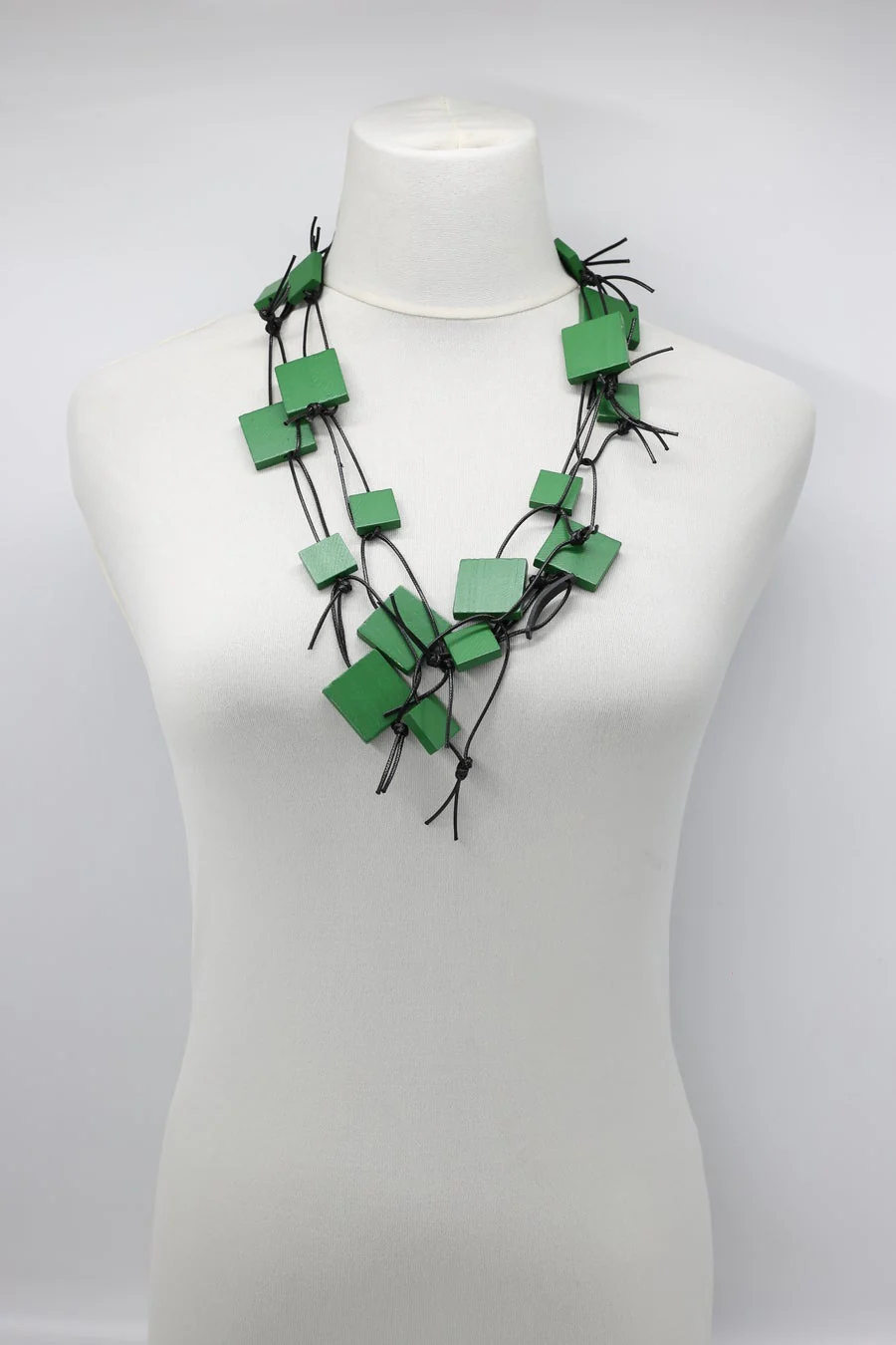Jianhui London Necklace: Squares on Leatherette Chain - Image 20
