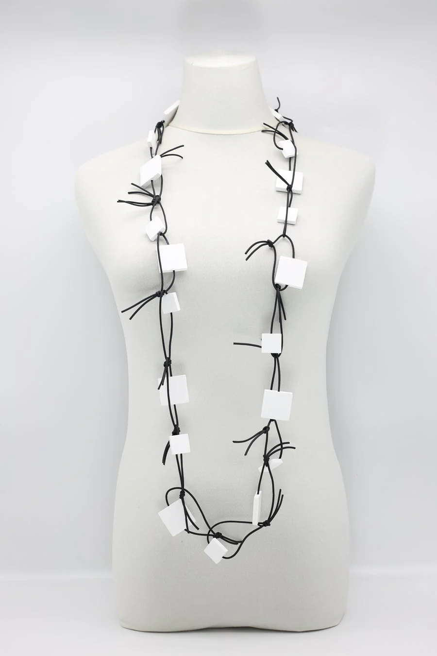 Jianhui London Necklace: Squares on Leatherette Chain - Image 7