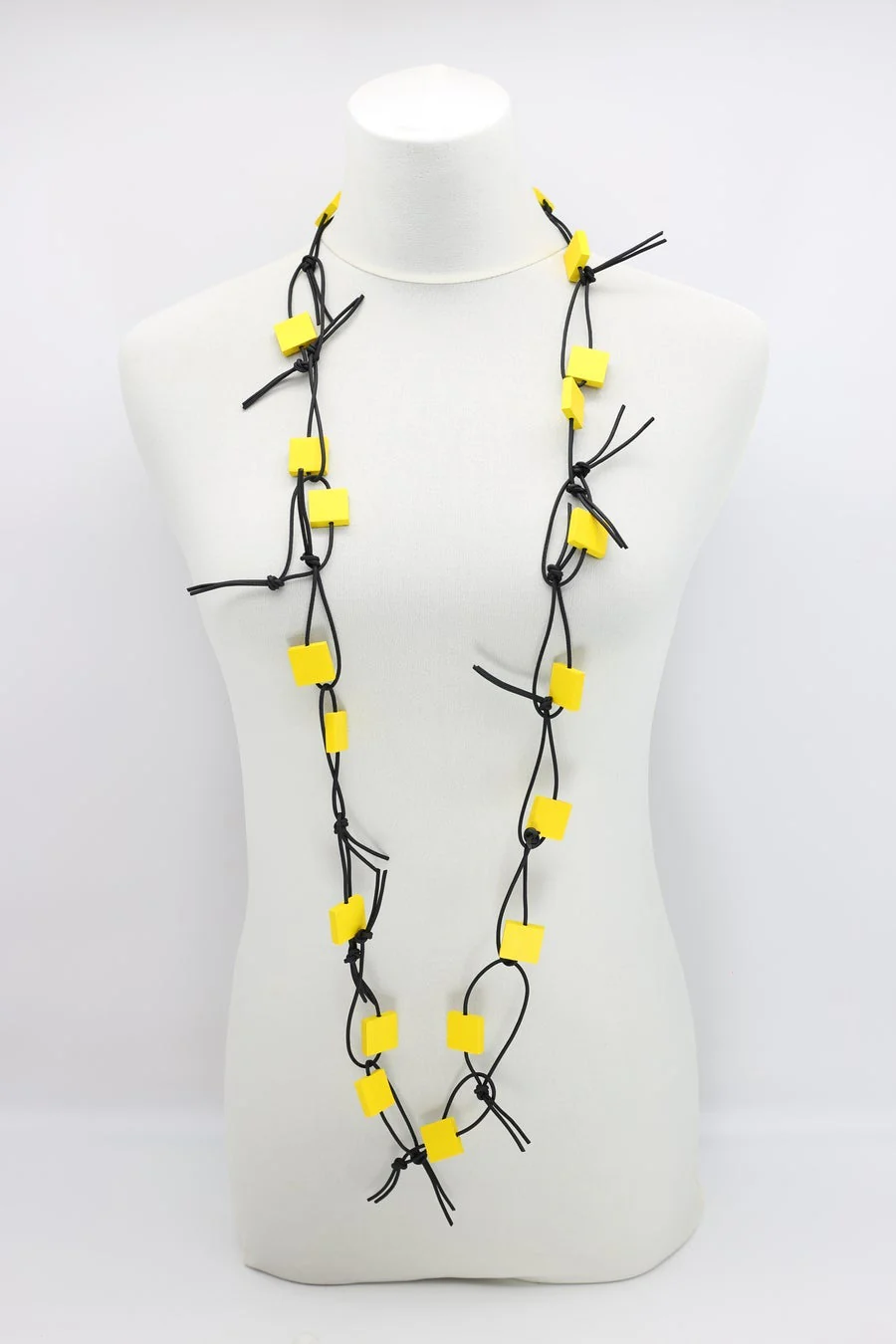 Jianhui London Necklace: Squares on Leatherette Chain - Image 9