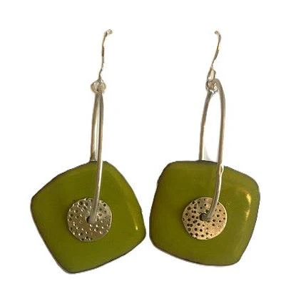 Joanna Craft Earrings: Green Dangles, EE66