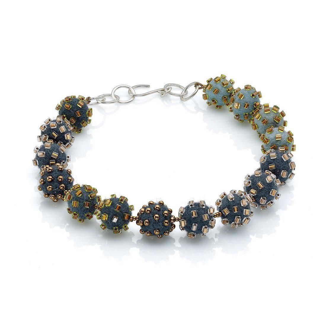 Linda May Small Felt Necklace: Greys