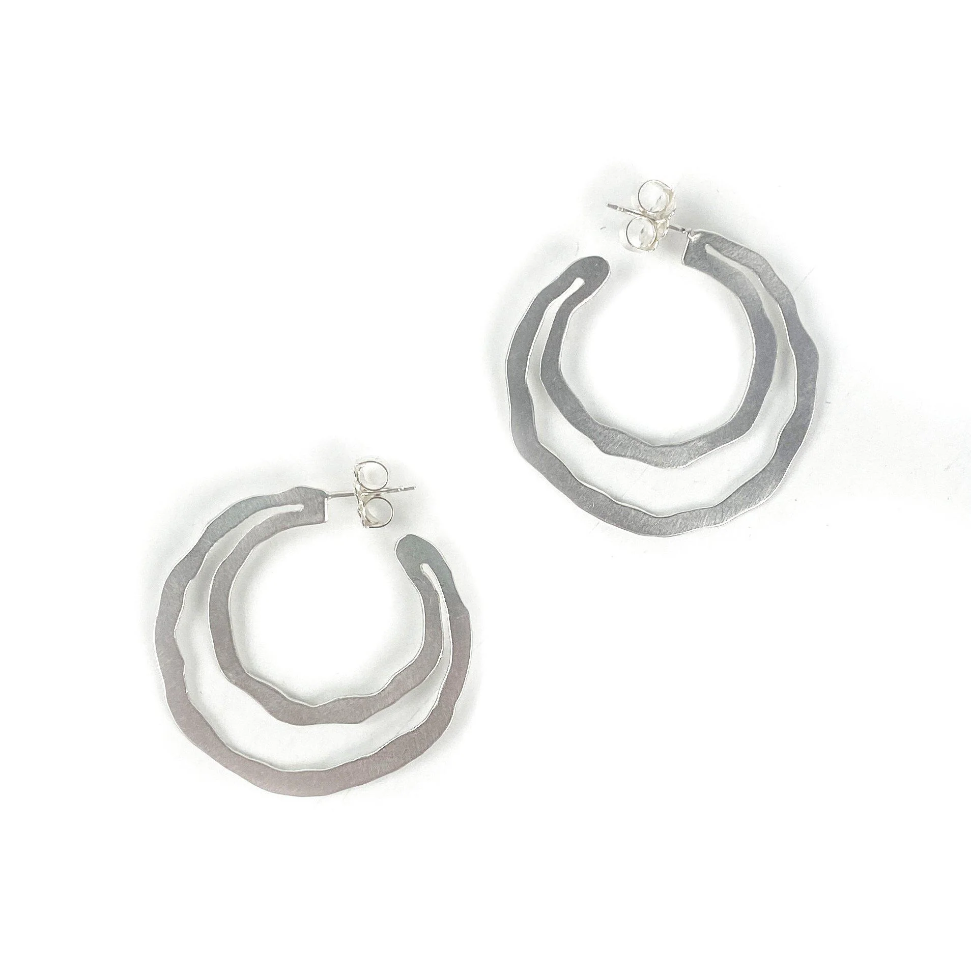 Lisa Crowder Earrings: Rough Cut Cutout Hoop