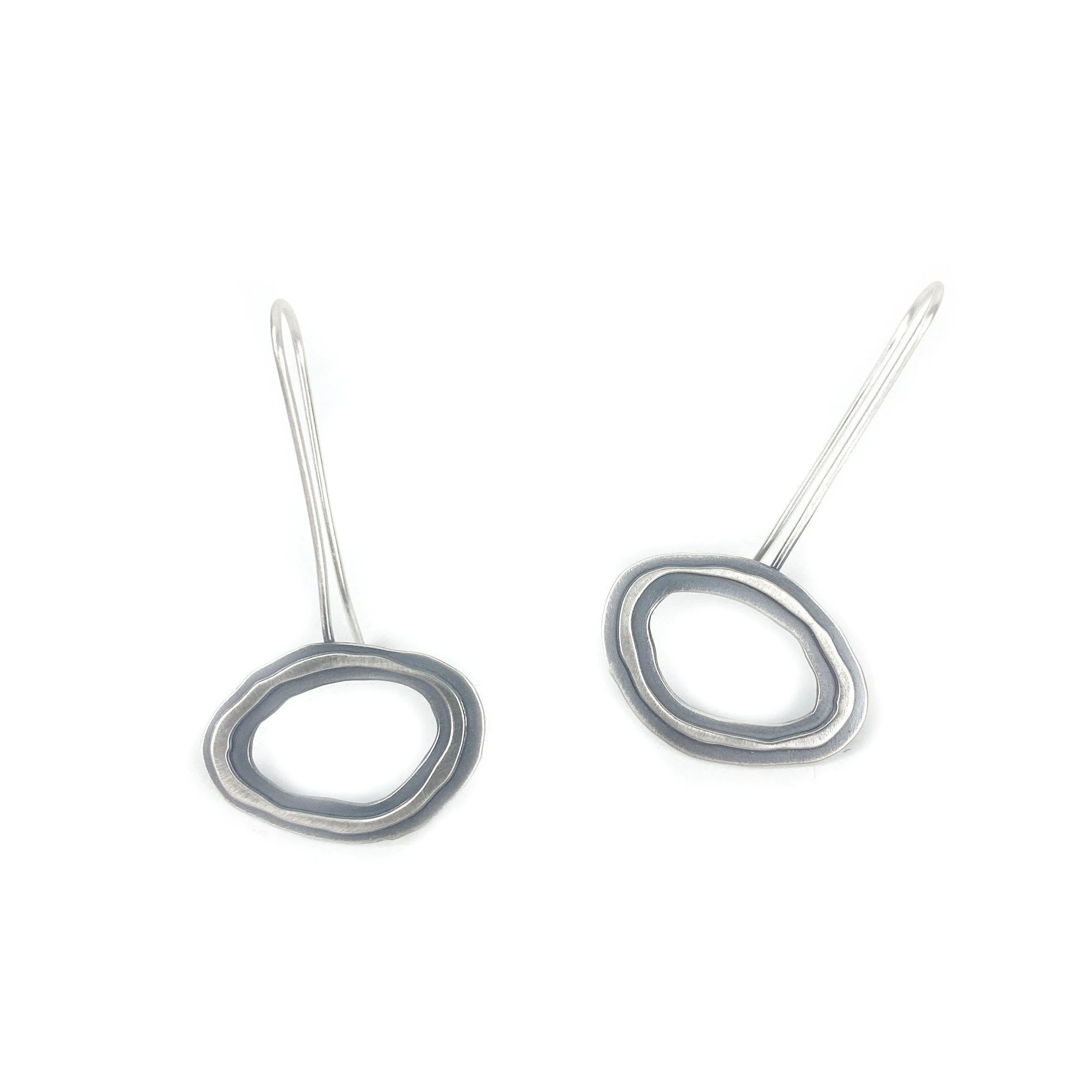 Lisa Crowder Earrings: Thin Double Layer Rough Cut