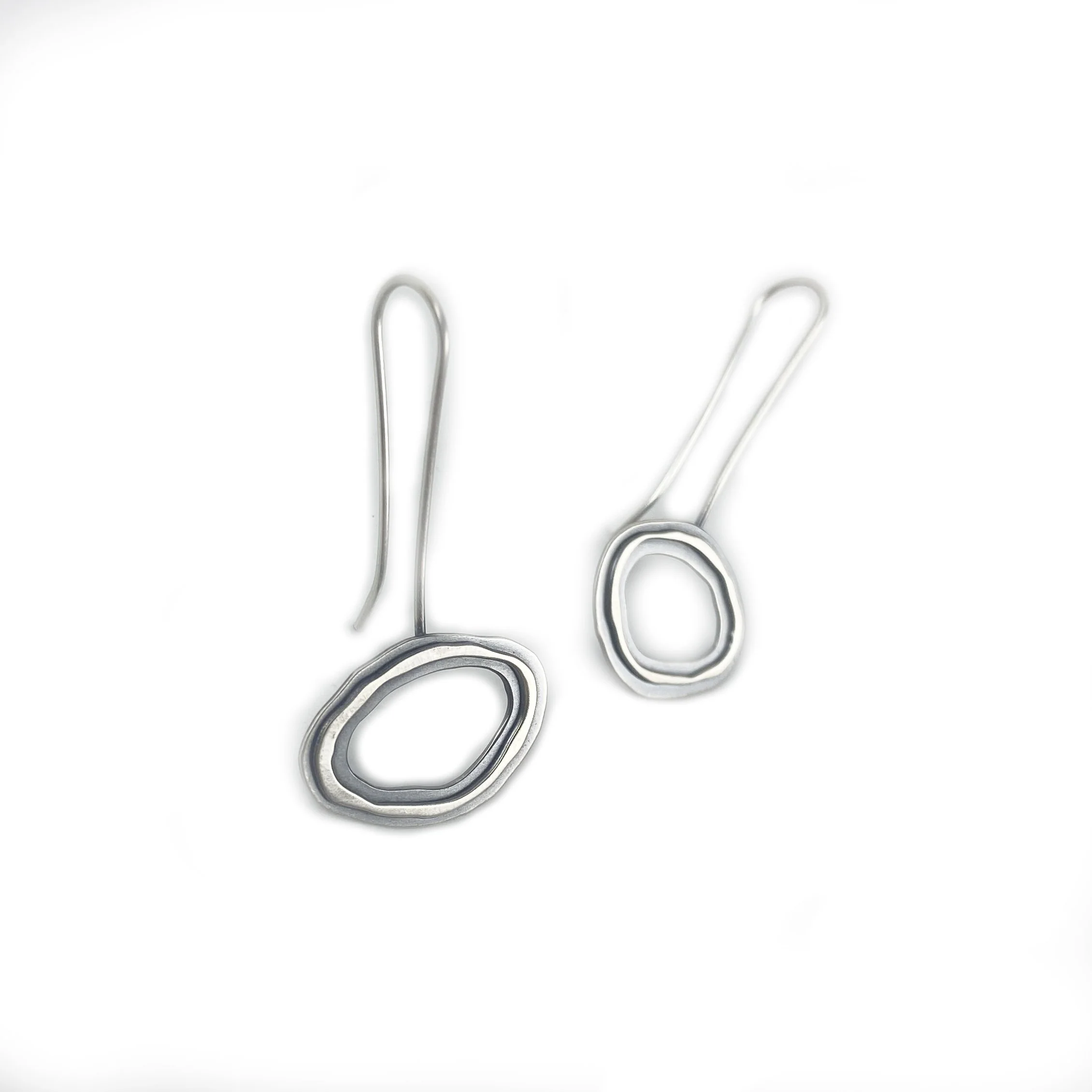 Lisa Crowder Earrings: Thin Double Layer Rough Cut - Image 2