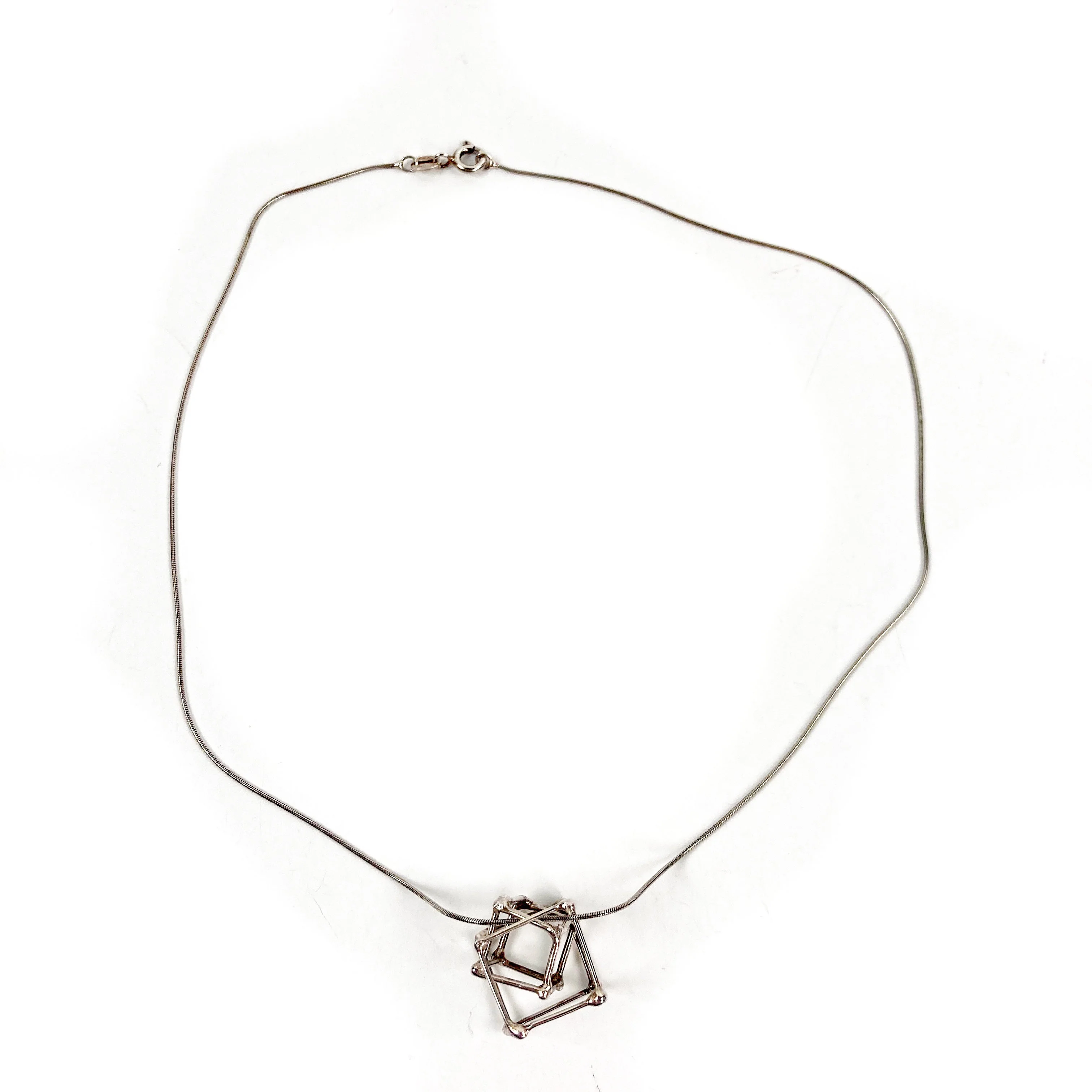 Ludviks Small 2 Silver Cube Pendant - Image 2