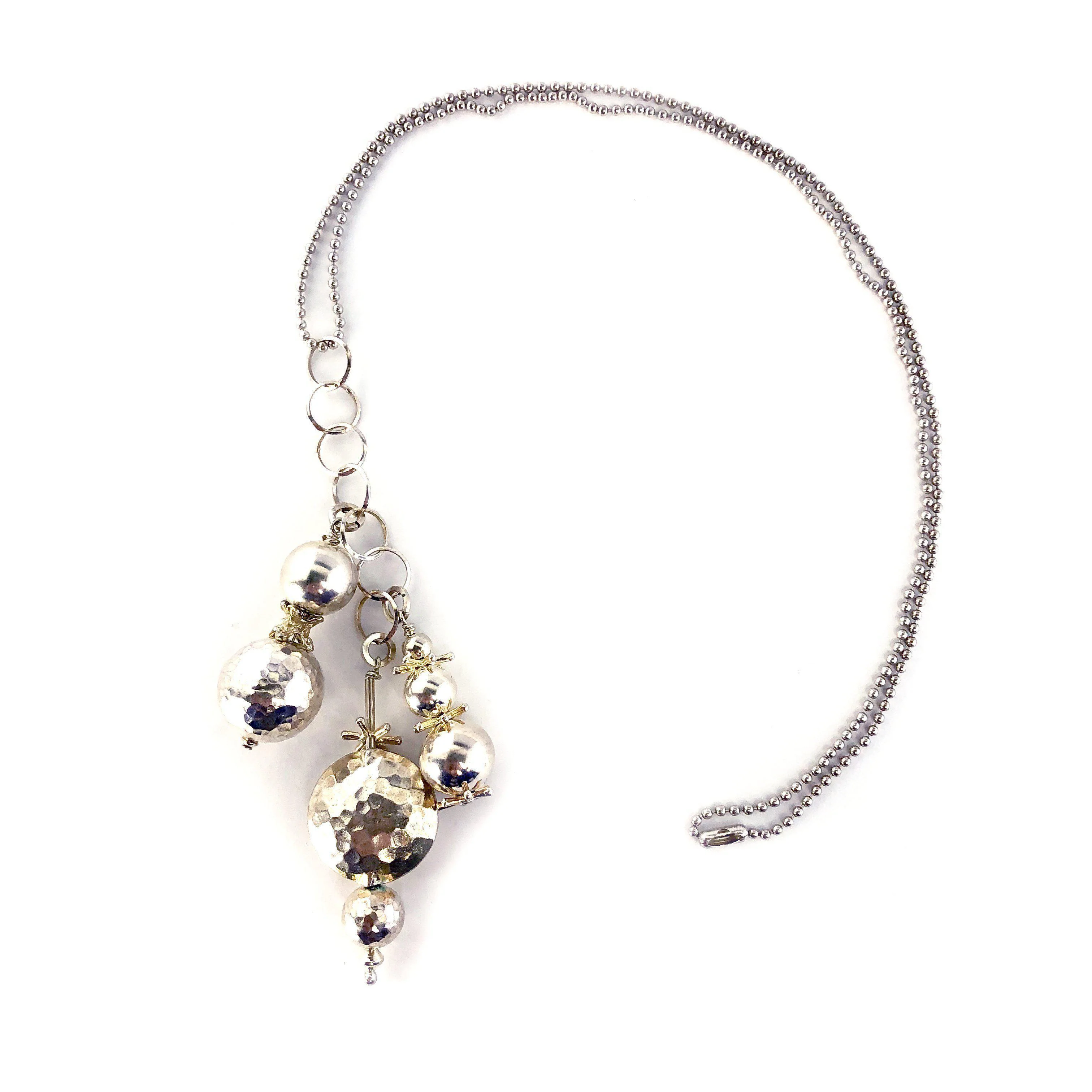 Mary Allison Necklace: Sterling Bobbles