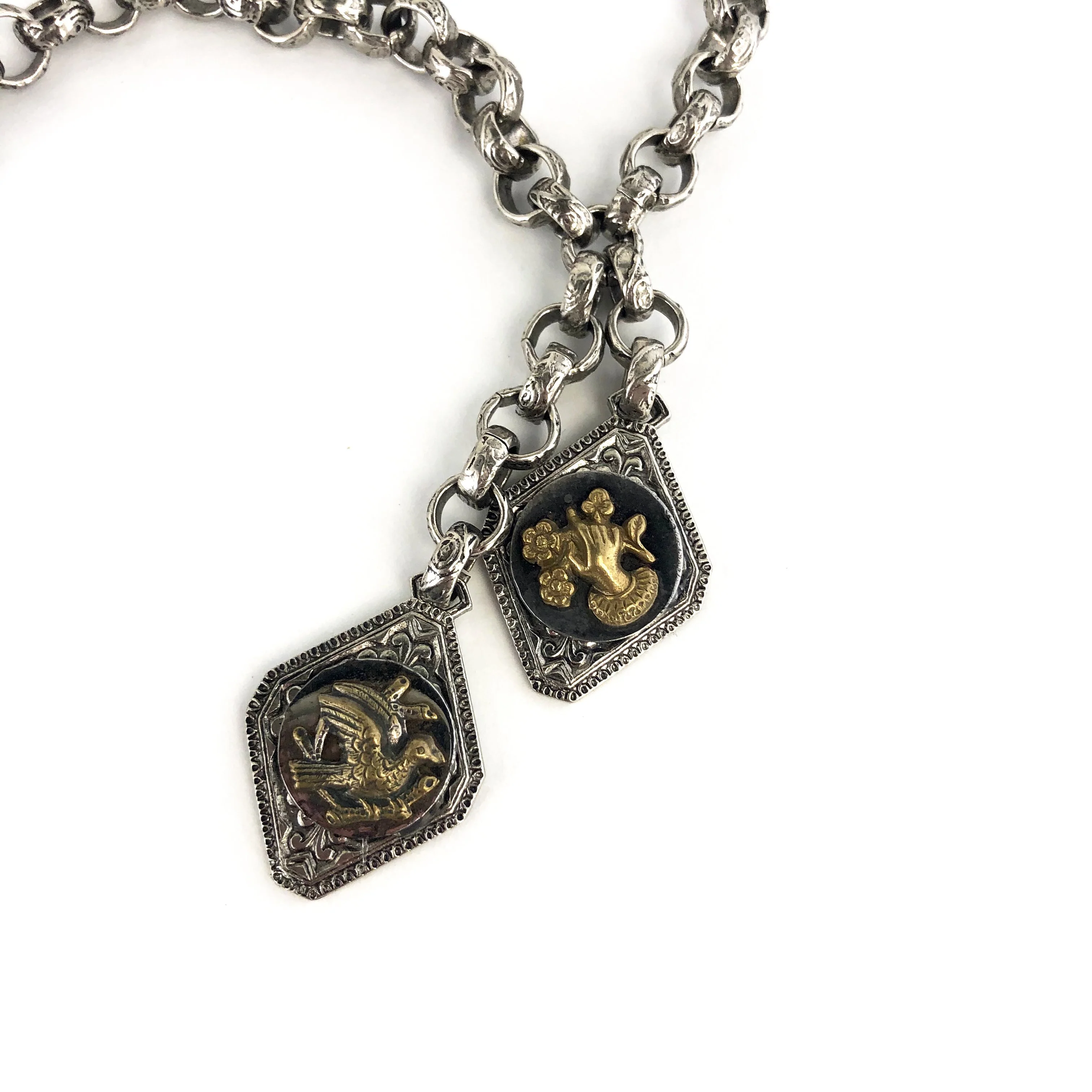 My Mothers Buttons Necklace: Lariat - Image 4