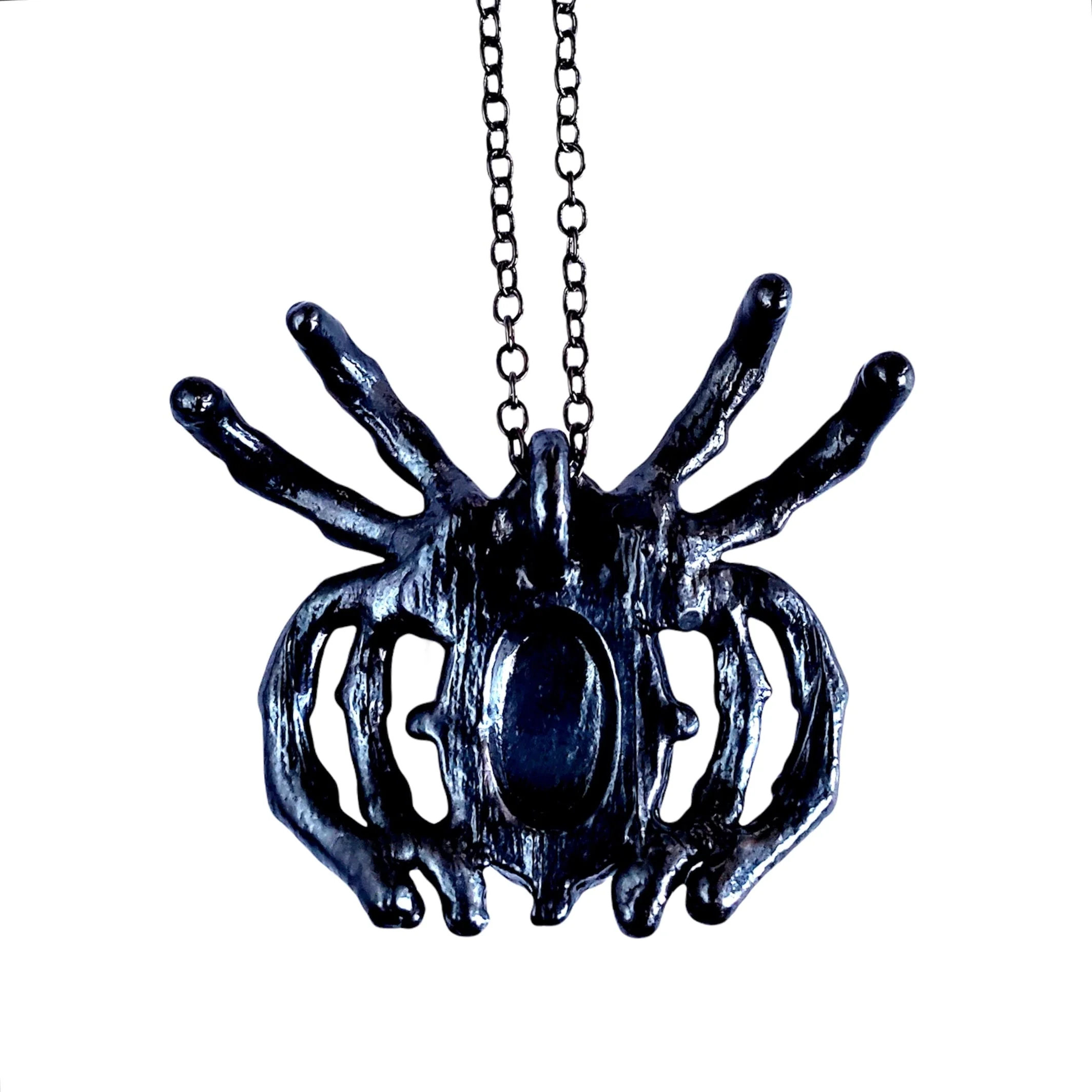 MergingMetals Necklace: Gunmetal Amethyst Spider - Image 5
