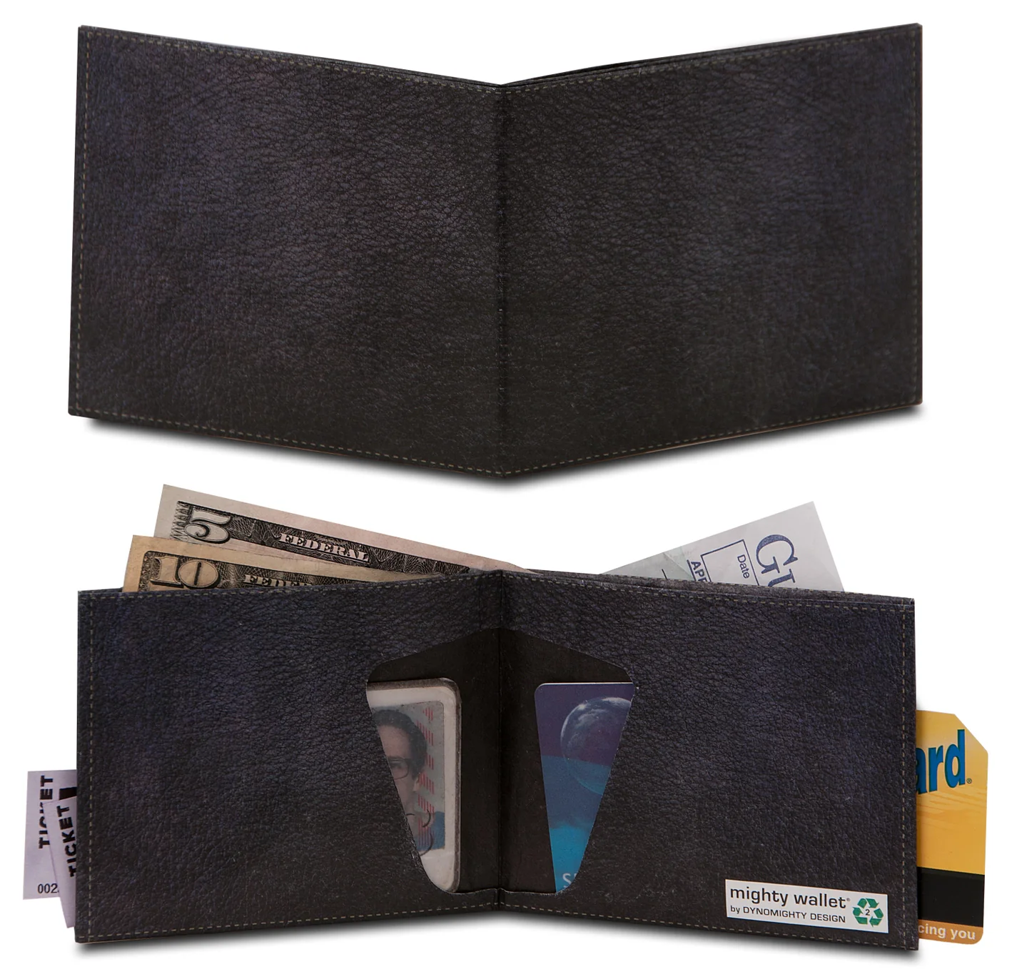Mighty Wallet, Wallet: Black Faux Leather - Image 2