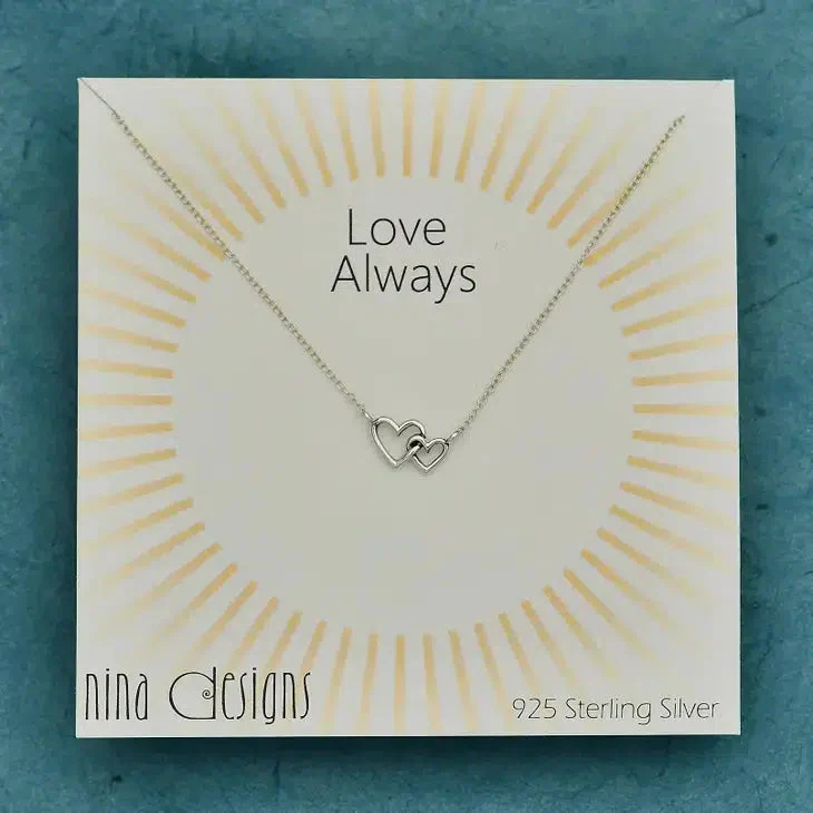 Nina Designs Necklace: Mother and Daughter Hearts (Love Always)