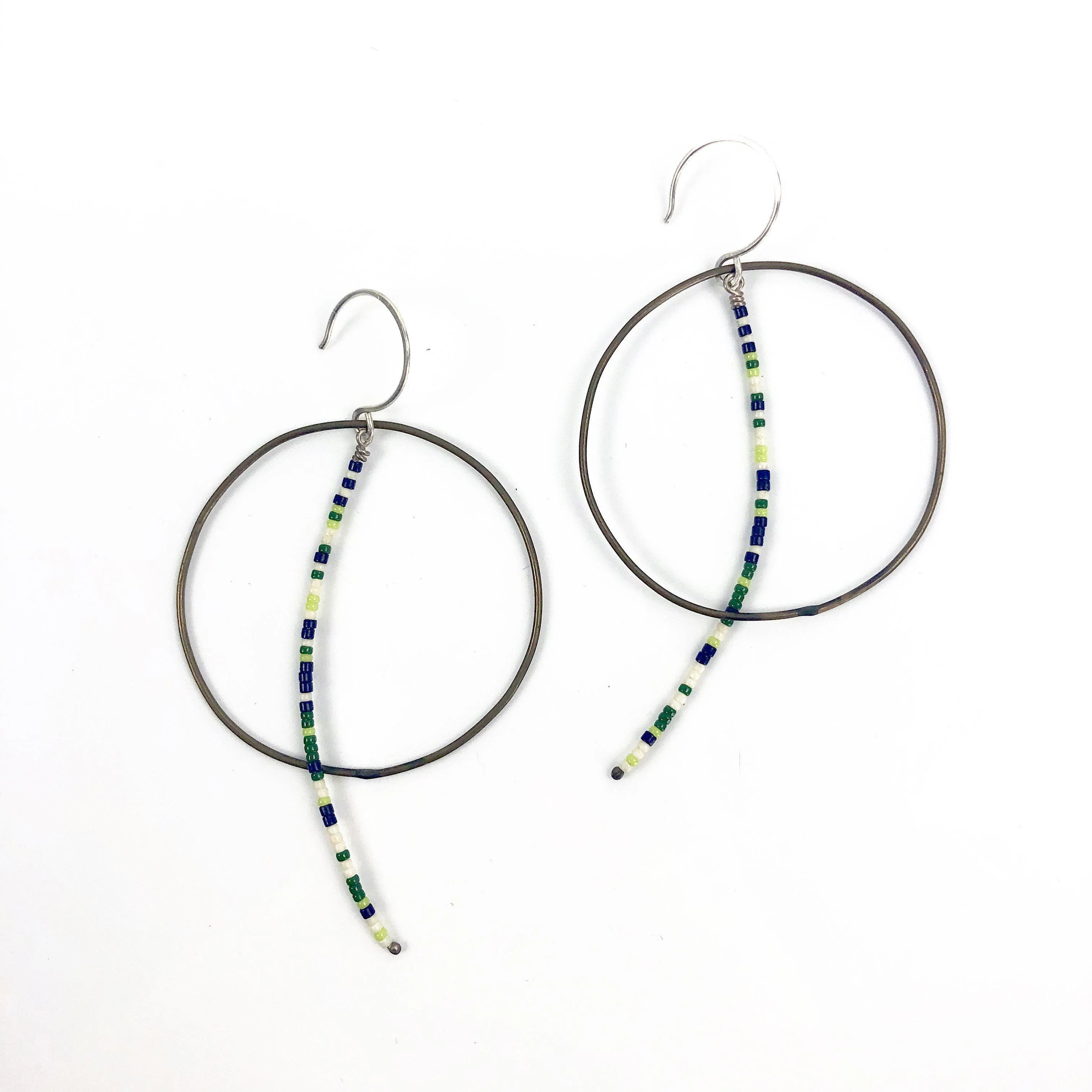 Olivia de Soria Earrings: Brass Circular Beaded Line - Image 5