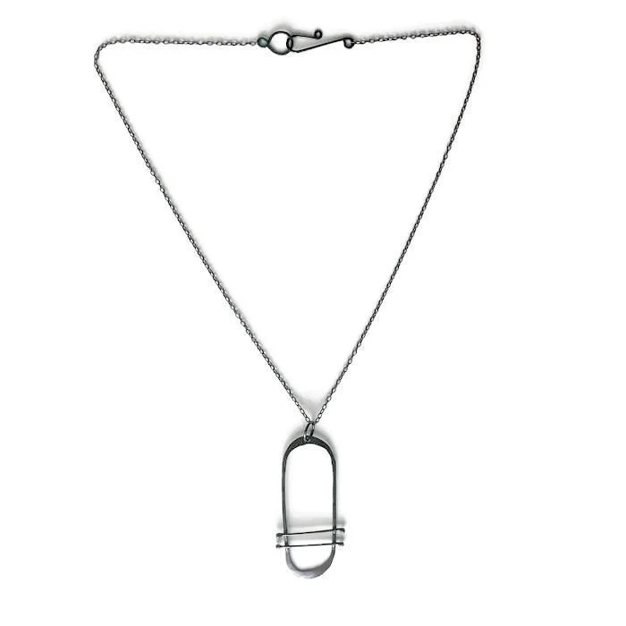 Olivia de Soria Necklace: Oxidized Silver Oval