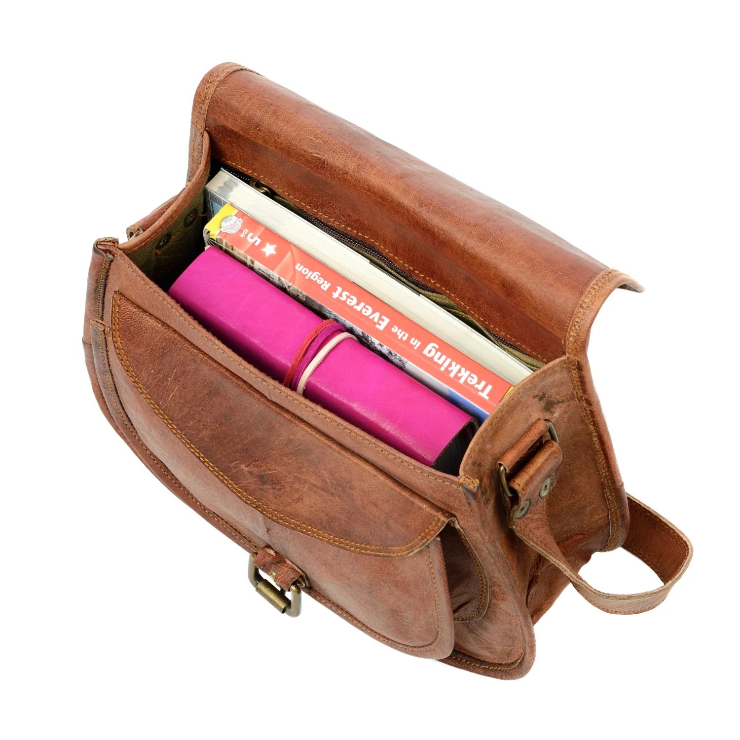 Paper High Bag: Curved Leather Saddle Bag - Image 3