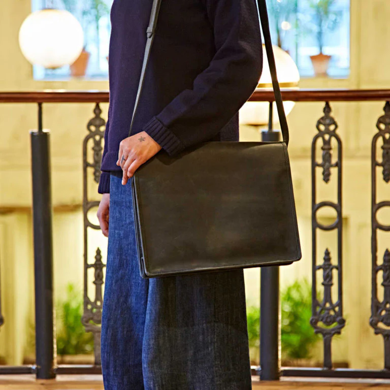 Paper High Pouch: Large Buffalo Leather Messenger - Image 2