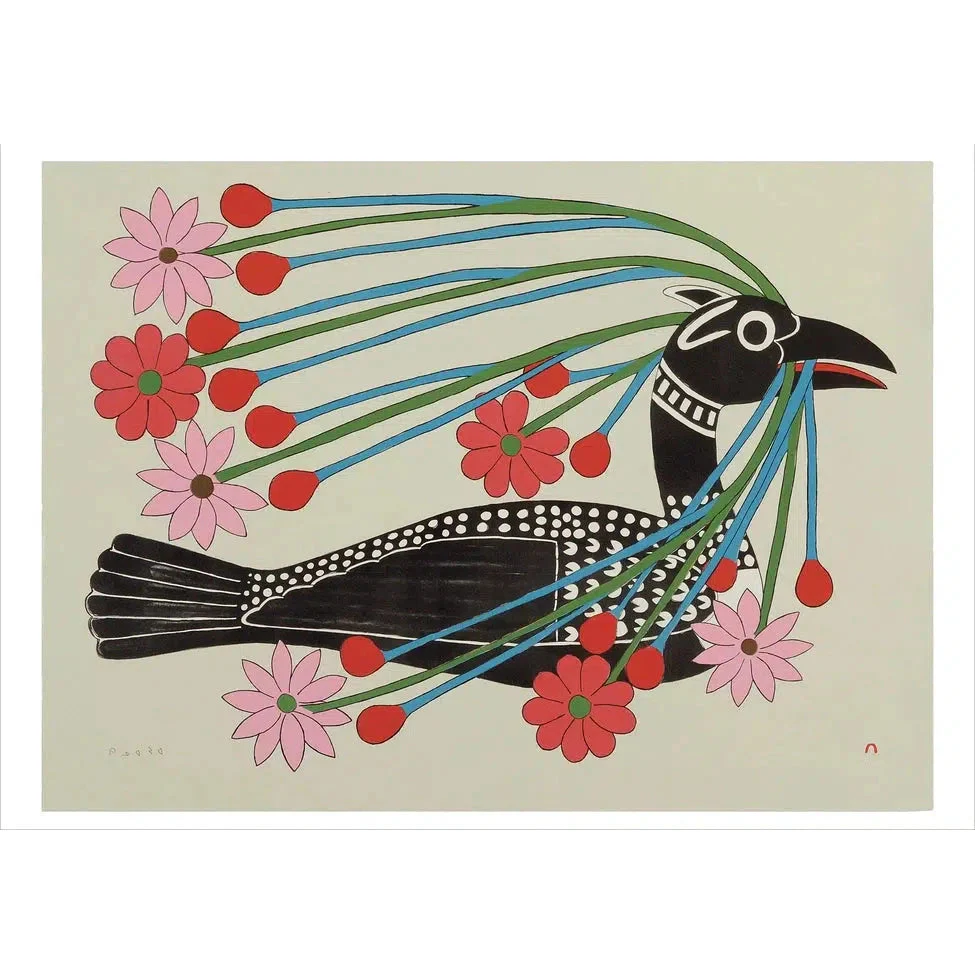 Pomegranate Birthday Card: Kenojuak Ashevac, Courting Loon