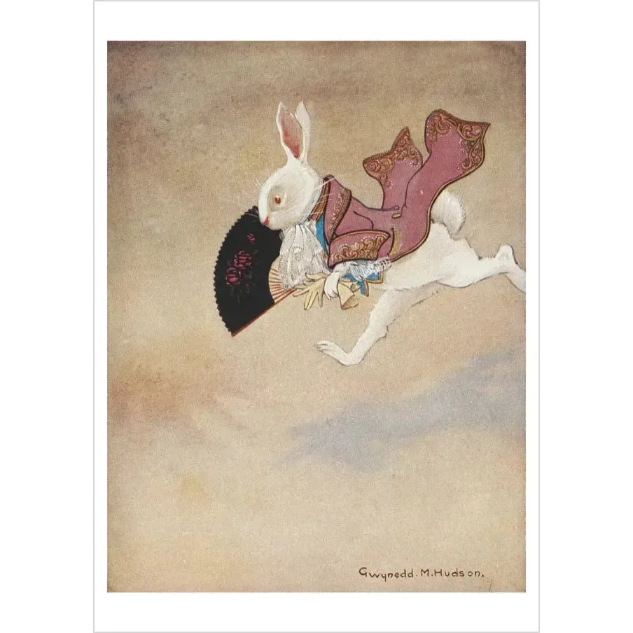 Pomegranate Birthday Postcard: Gwynedd M. Hudson, White Rabbit