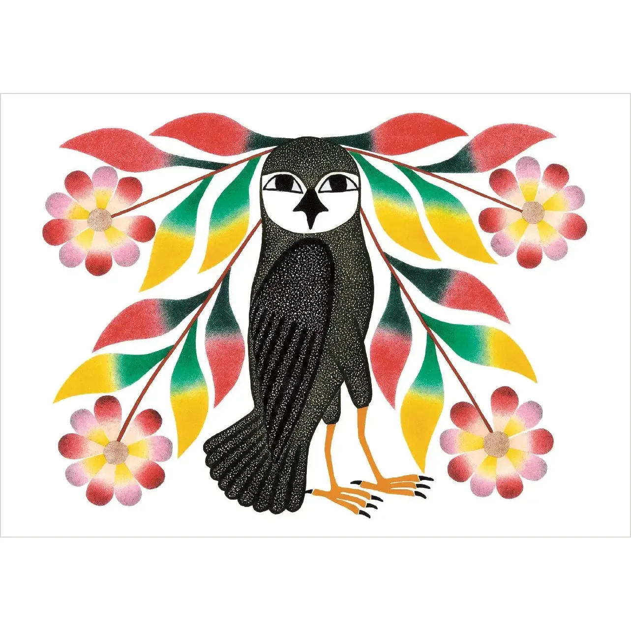 Pomegranate Birthday Card: Kenmojuak Ashevak, Owl's Bouquet