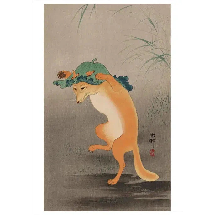 Pomegranate Card: Ohara Koson, Dancing Fox
