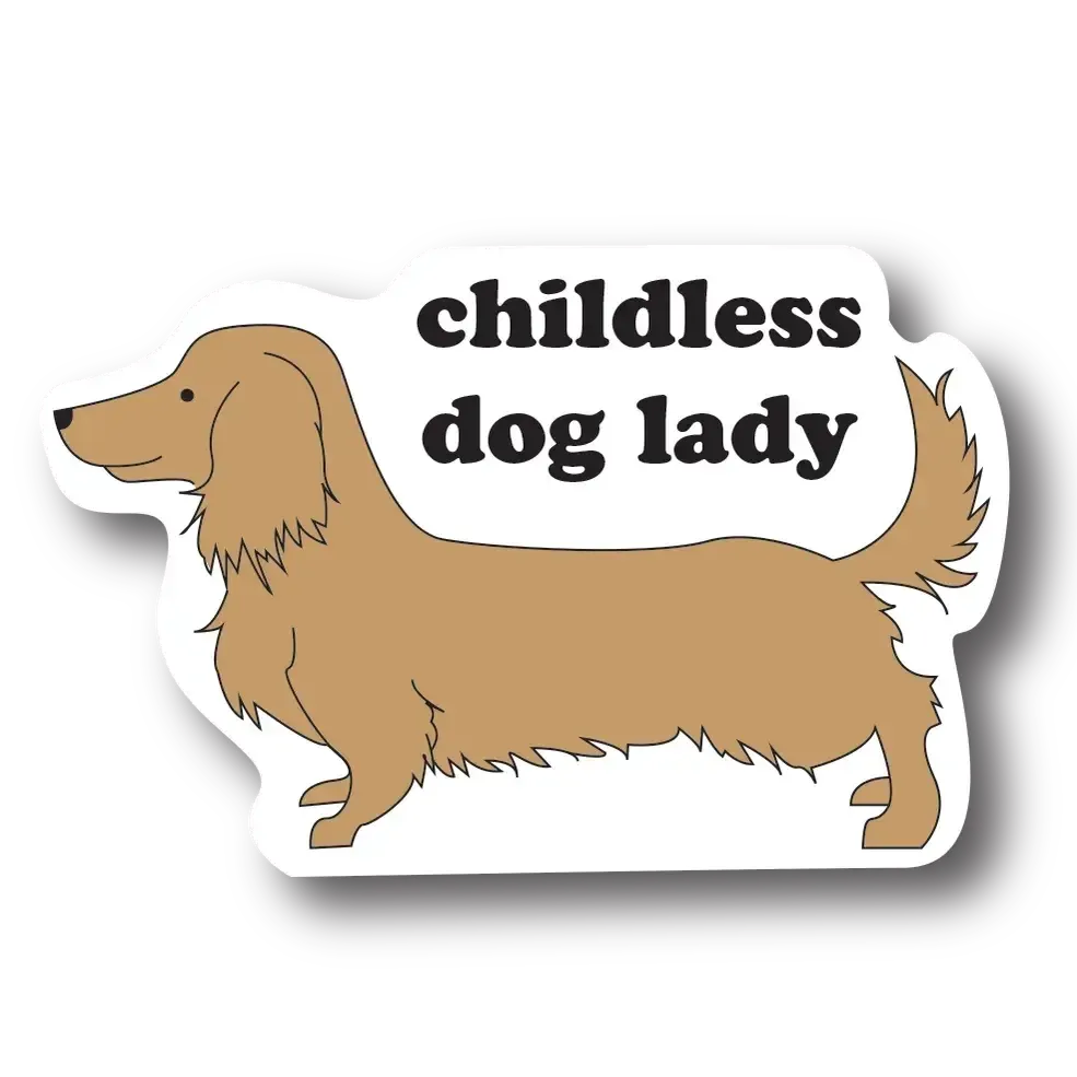 Quick Brown Fox Letterpress Sticker: Childless Dog Lady