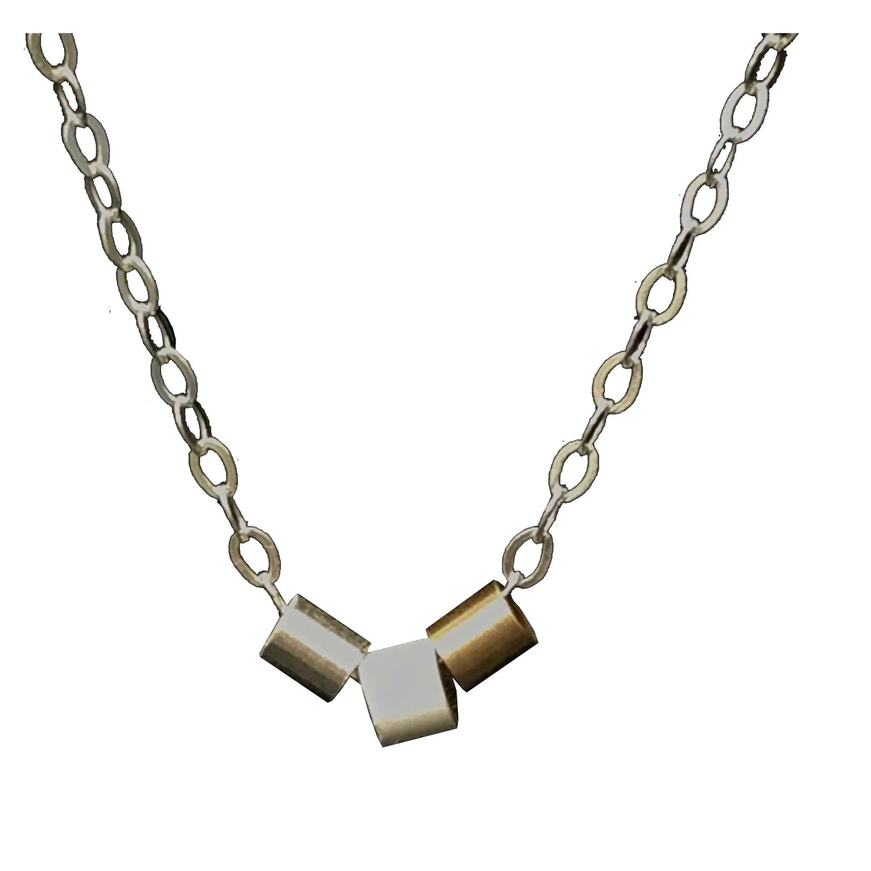 S Tector Necklace: Round Tubing Charms